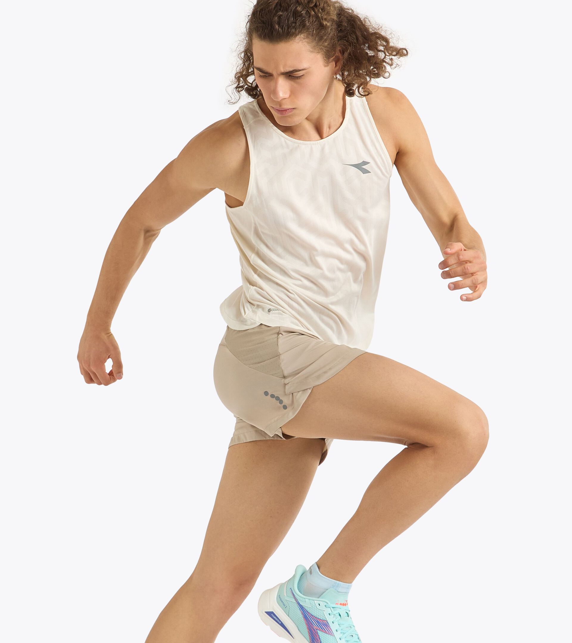 Running tank - Coolcore light fabric - Men’s SUPER LIGHT TANK WHISPER WHITE - Diadora