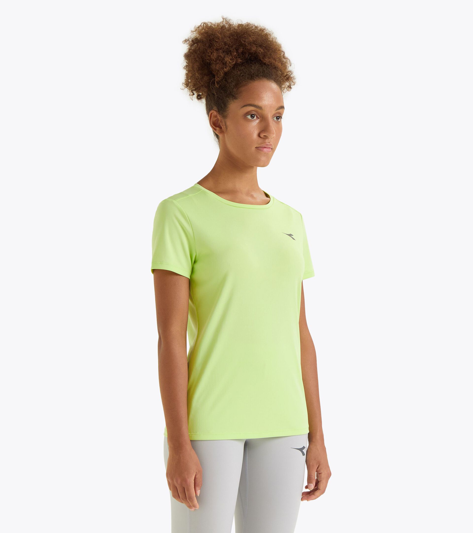 Sports t-shirt - Women L. SS T-SHIRT RUN SHADOW LIME - Diadora