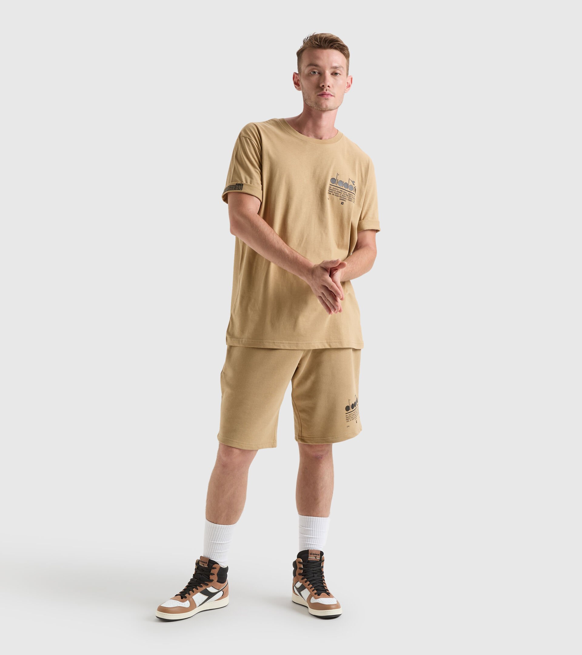 Cotton T-shirt - Unisex T-SHIRT SS MANIFESTO BEIGE TAN - Diadora