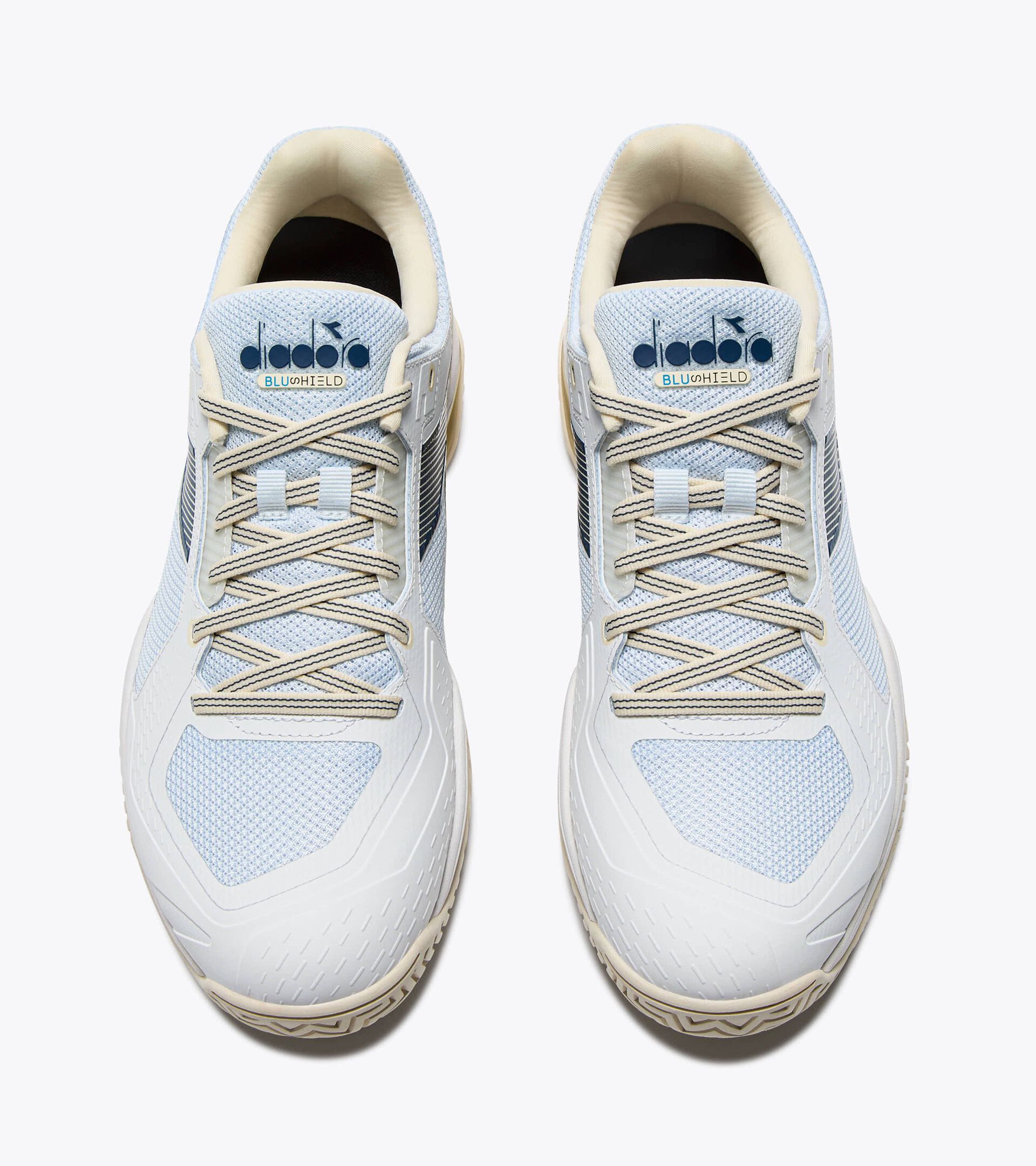 Tennis shoe for hard surfaces and clay courts -  Protection and cushioning - Men&rsquo;s BLUSHIELD TORNEO 3 AG WHT/ENSIGN BLUE/WHISPER WHT - Diadora