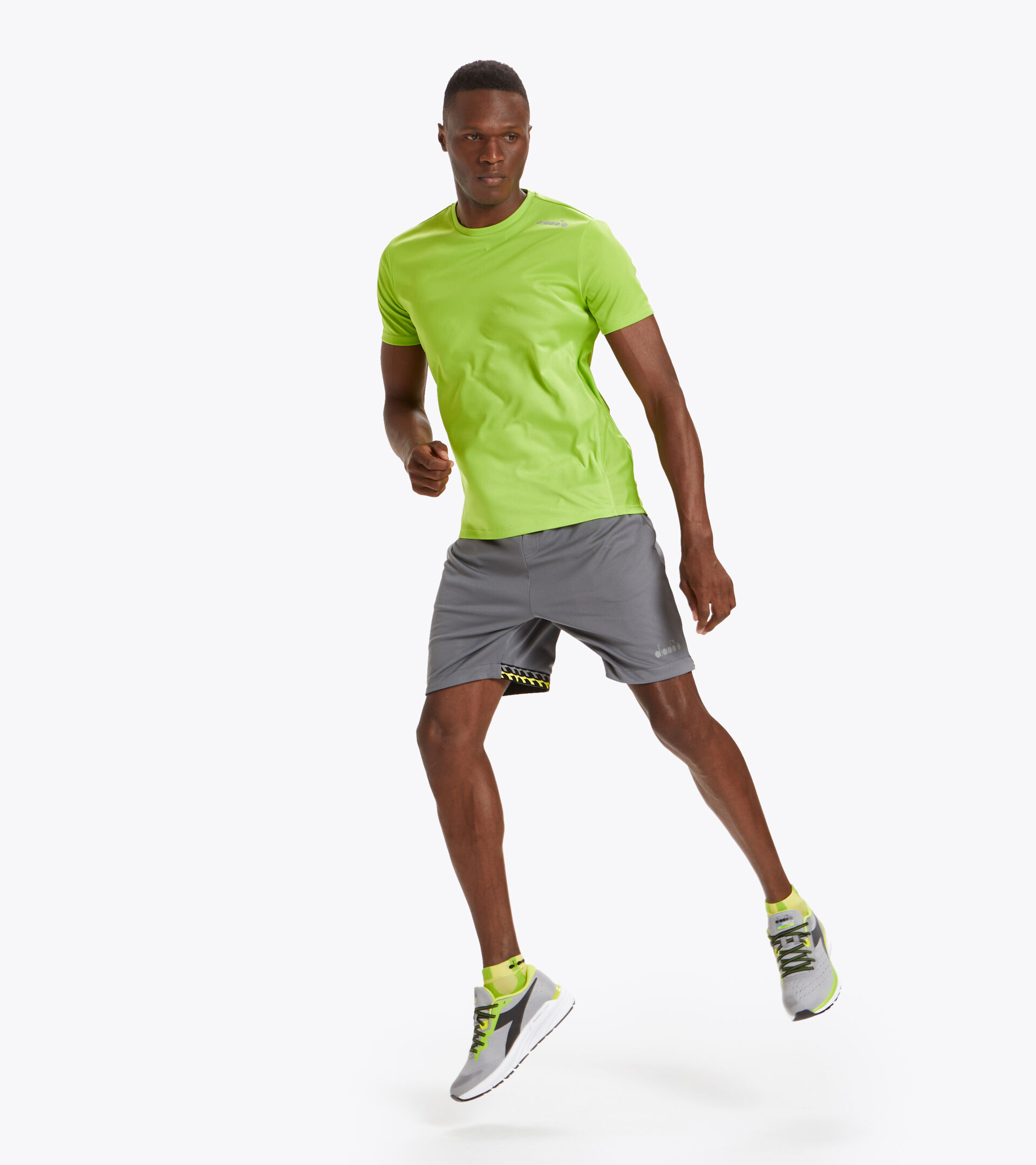 Double-face running shorts - Men BERMUDA REVERSIBLE BE ONE STEEL GRAY - Diadora