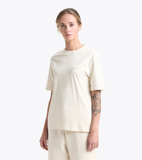 T-shirt in cotone - Gender neutral T-SHIRT SS SPW LOGO BEIGE CIGNO - Diadora