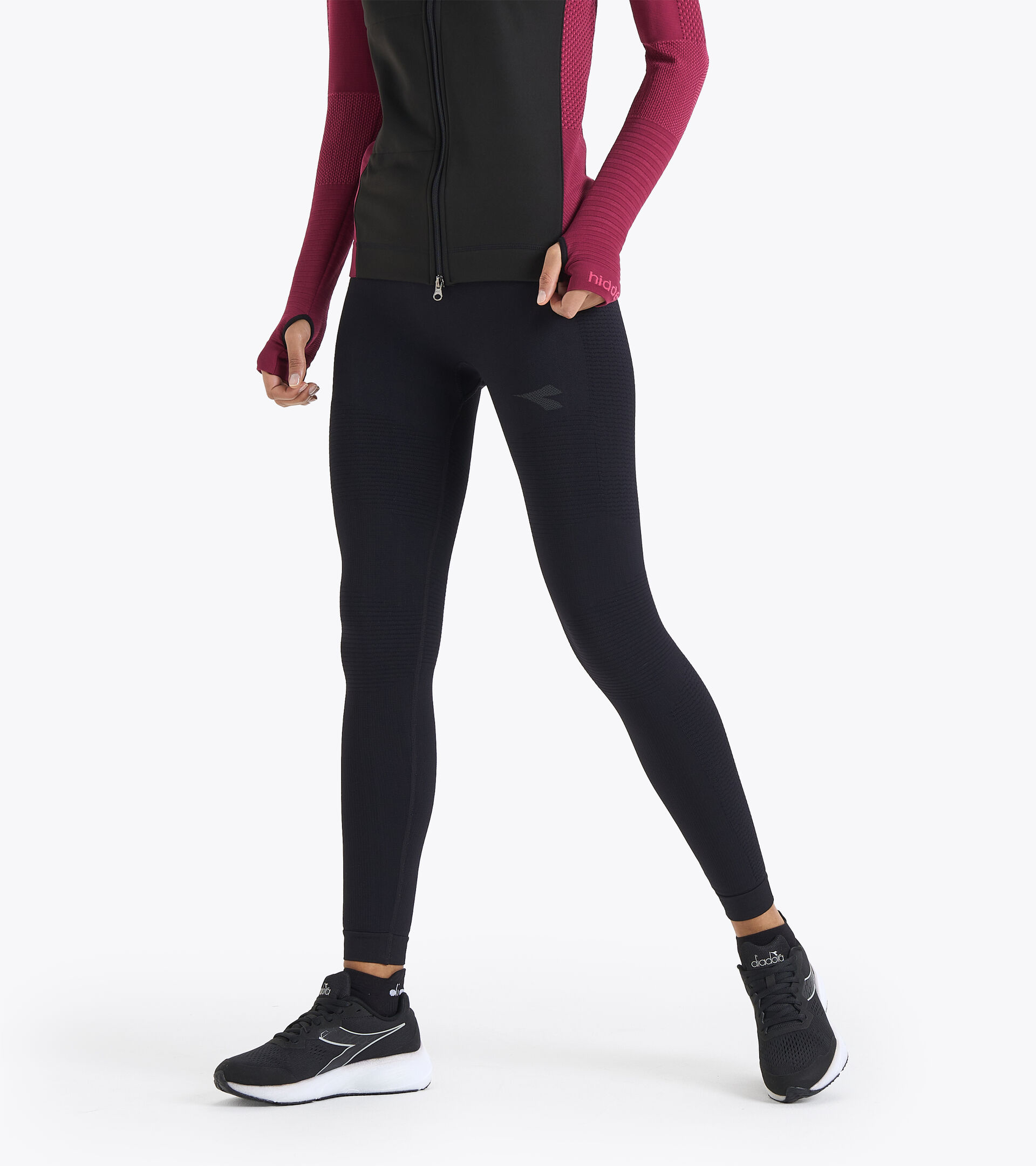 Italian-made running trousers - Women L. HIDDEN POWER PANTS BLACK - Diadora