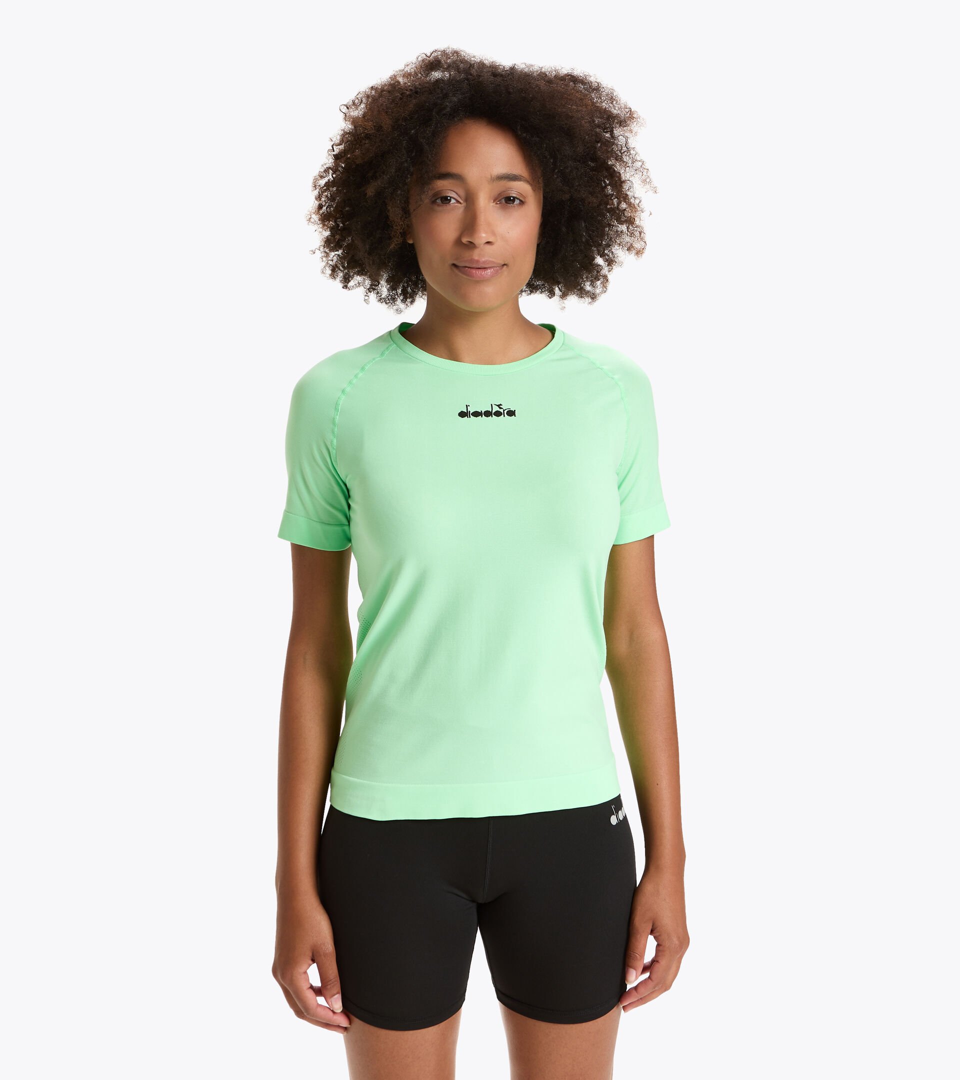 Made in Italy running T-shirt - Women L. SS SKIN FRIENDLY T-SHIRT GREEN ASH - Diadora