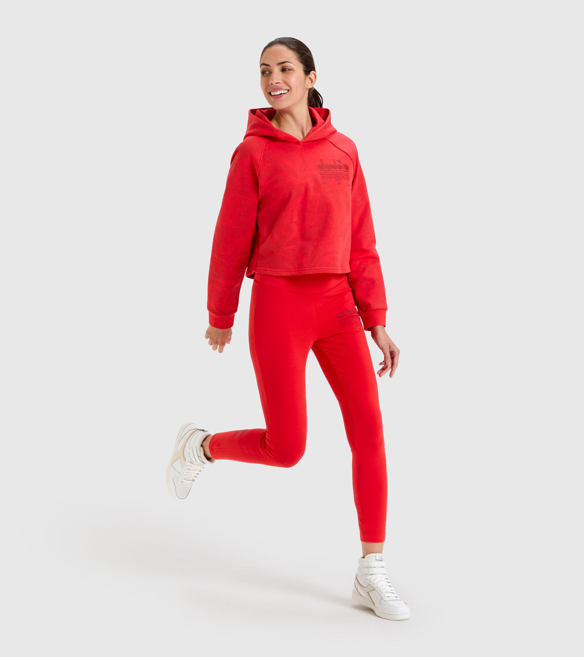Stretch leggings - Women L. LEGGINGS MANIFESTO POPPY RED - Diadora