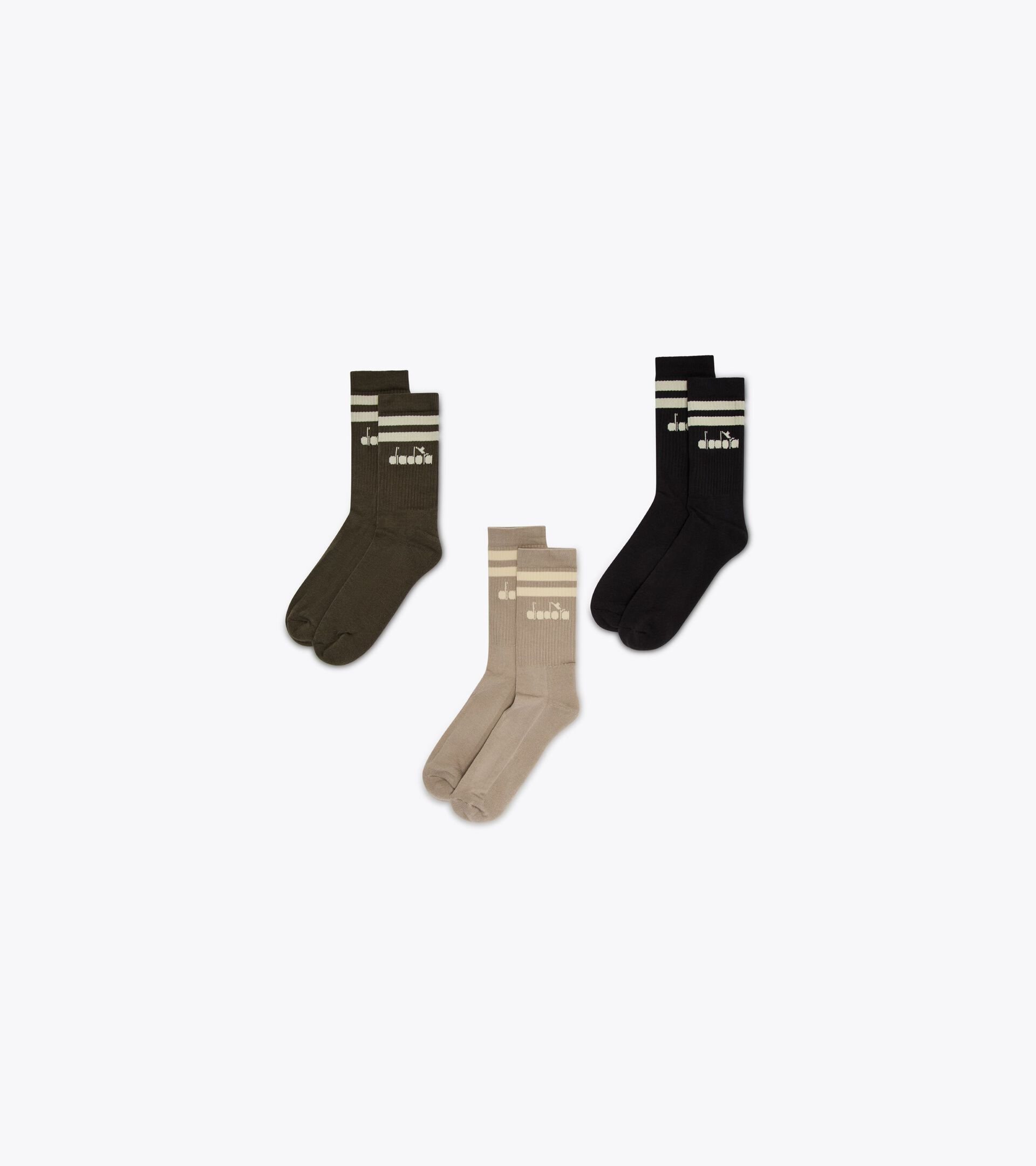 Juego de calcetines - Made in Italy SOCKS 3PACK LEGACY DIA LLUVIOSO/NGRO/OLIVA MILIT - Diadora