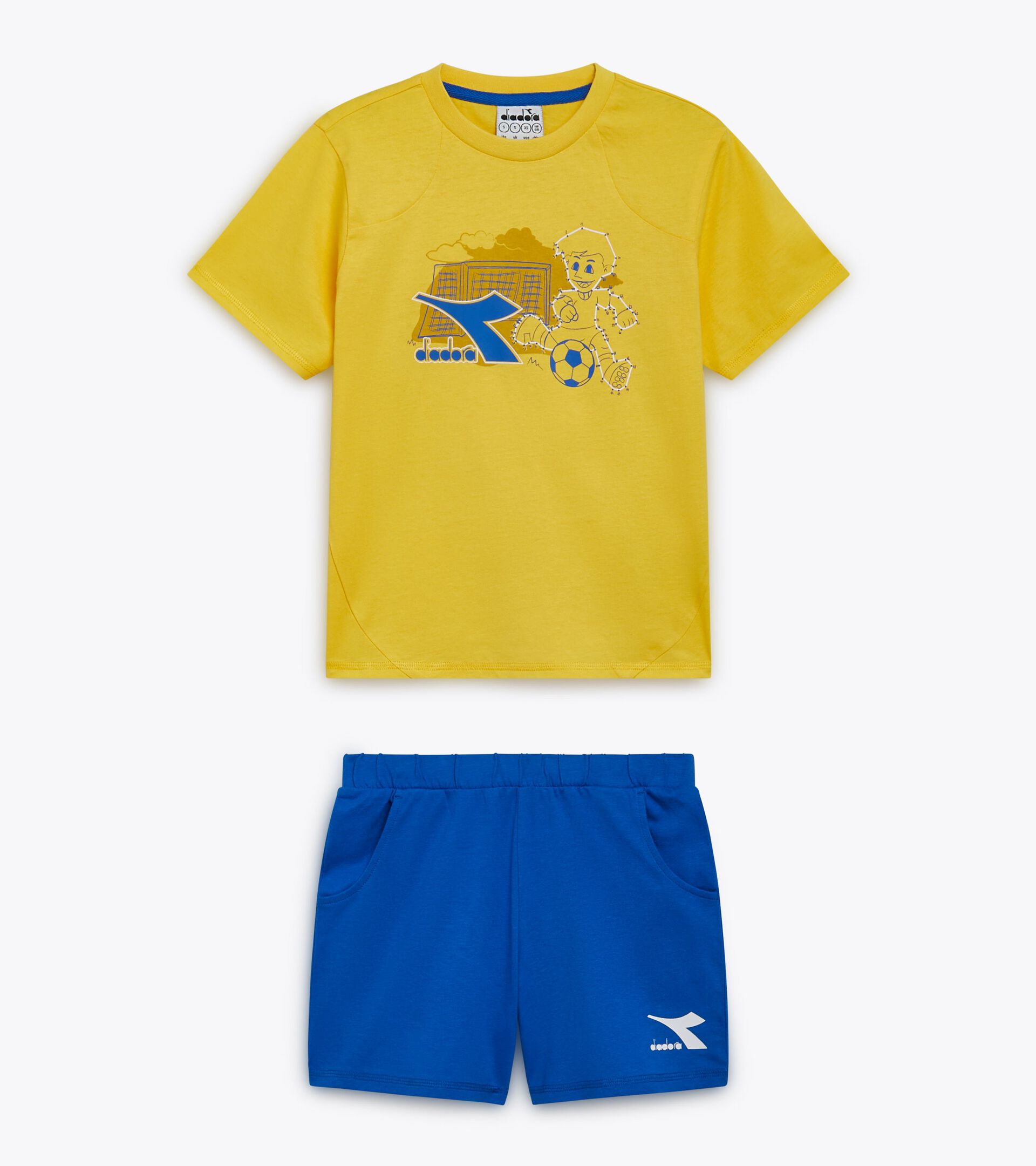 Conjunto deportivo - Camiseta y pantalones cortos - Niños y adolescentes
 JB. SET SS RIDDLE AMARILLO ALAMO TEMBLON OR - Diadora
