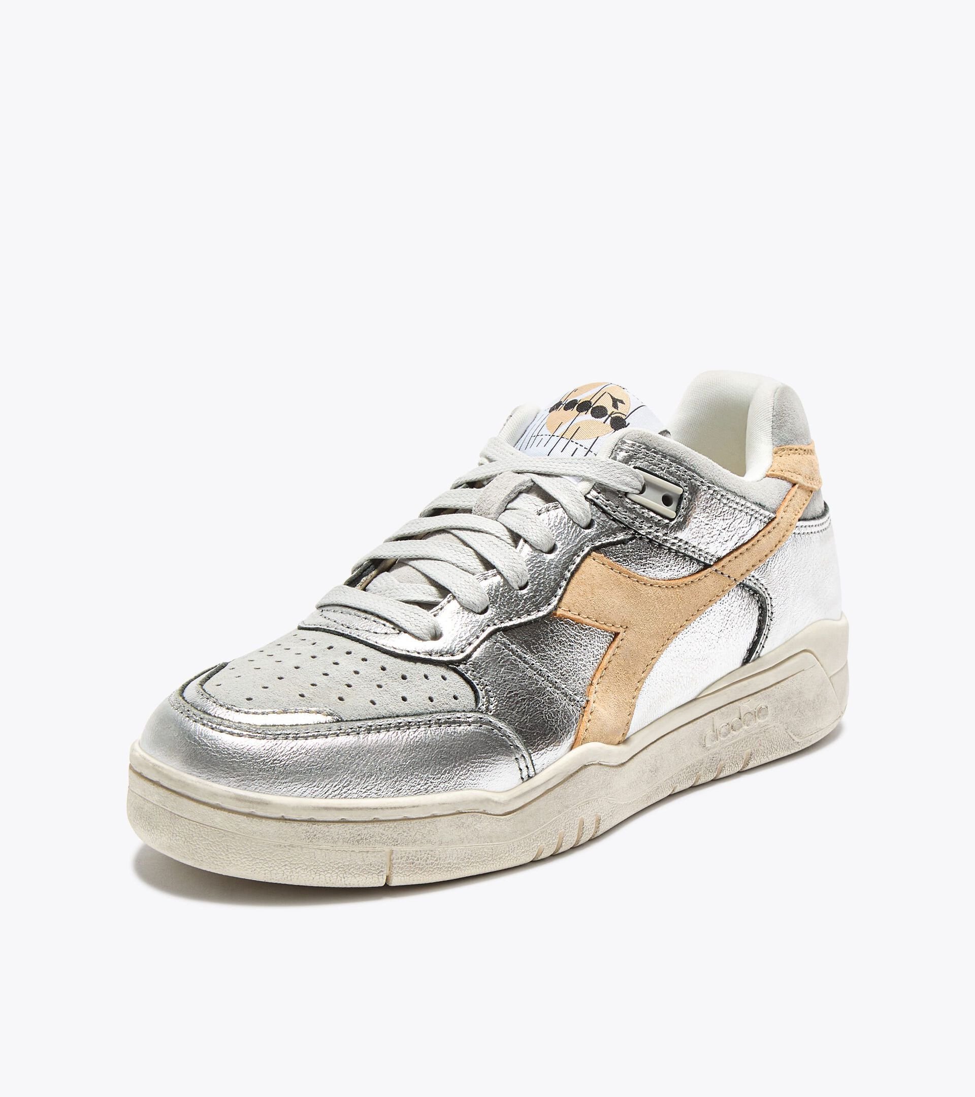 Sneakers Heritage en cuir lamé - Pour tous les genres B.560 METAL S USED GRIS VIOLET - Diadora