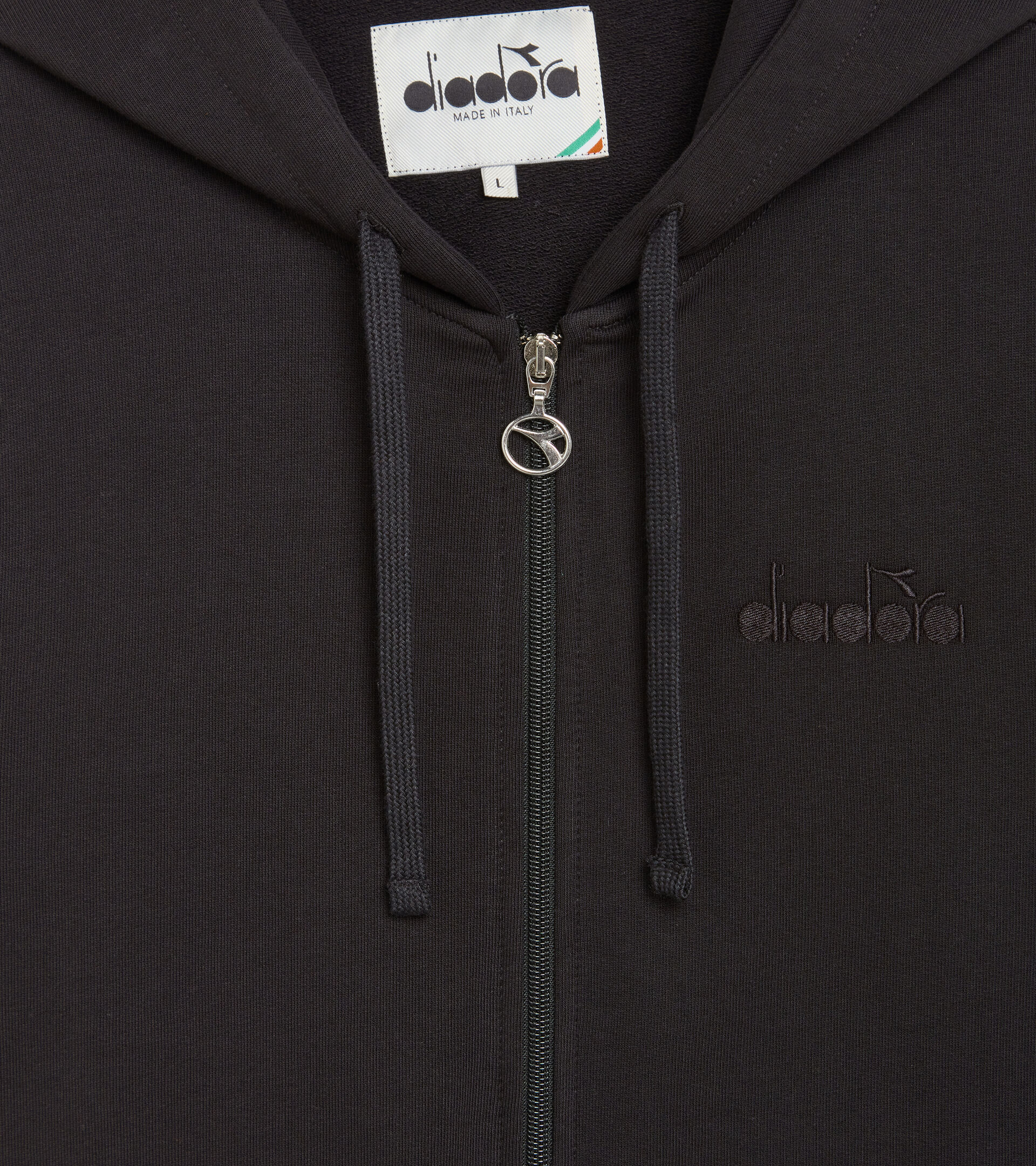 Sweat-shirt à capuche - Homme HOODIE FZ MII NOIR - Diadora