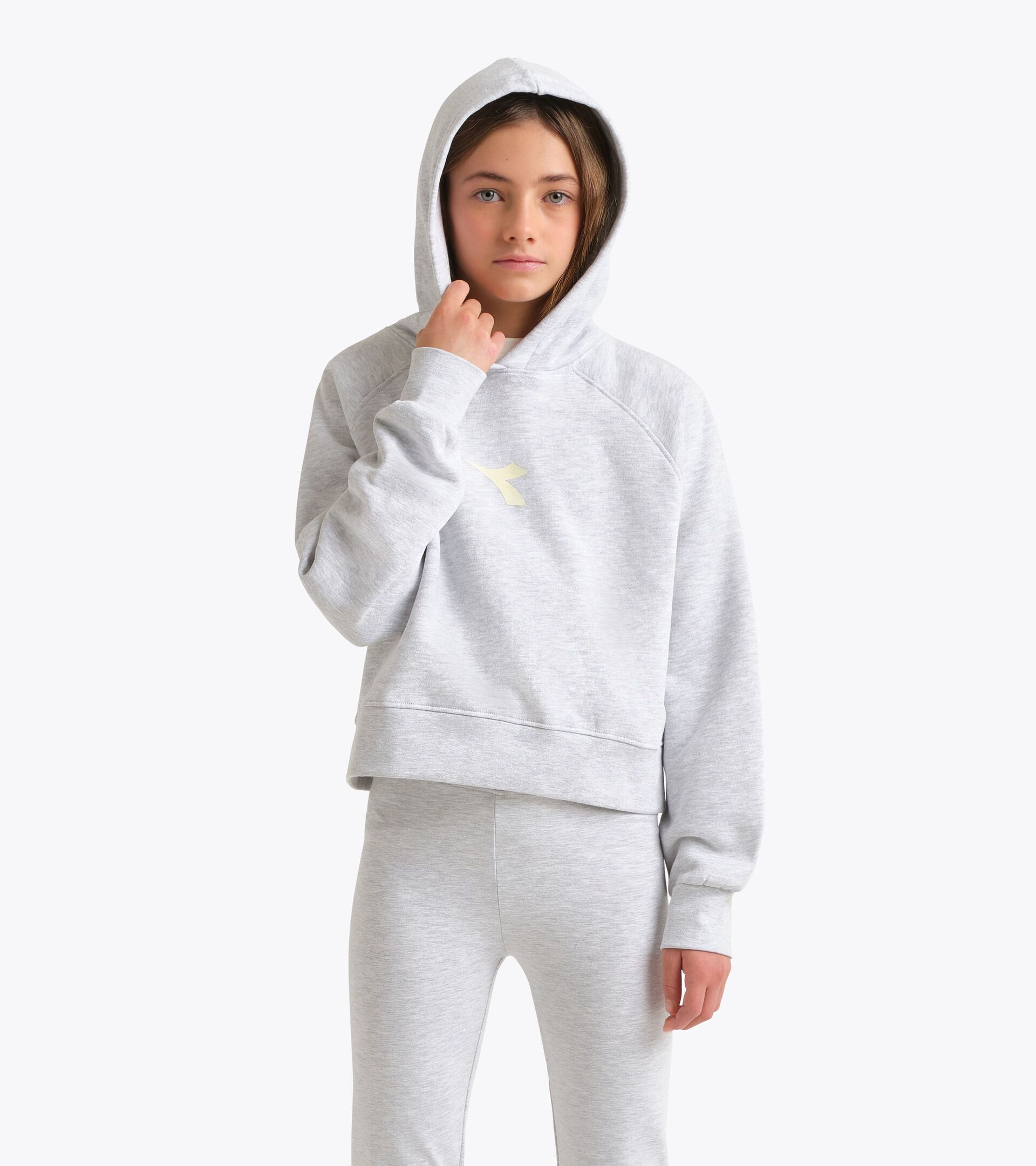 Sudadera con capucha - Ni&ntilde;as/Adolescentes JG. HOODIE RHINESTONE GRIS MEDIO CLARO MEZCLA - Diadora