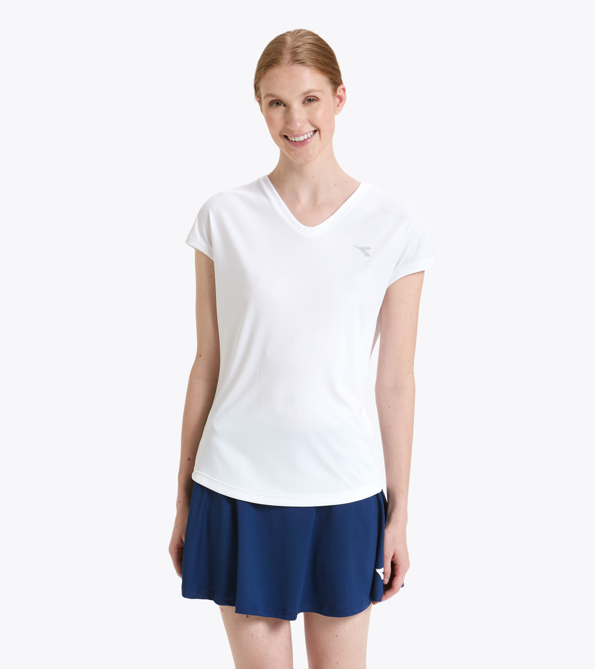 Tennis-T-Shirt - Damen L. T-SHIRT TEAM STRAHLEND WEISSE - Diadora