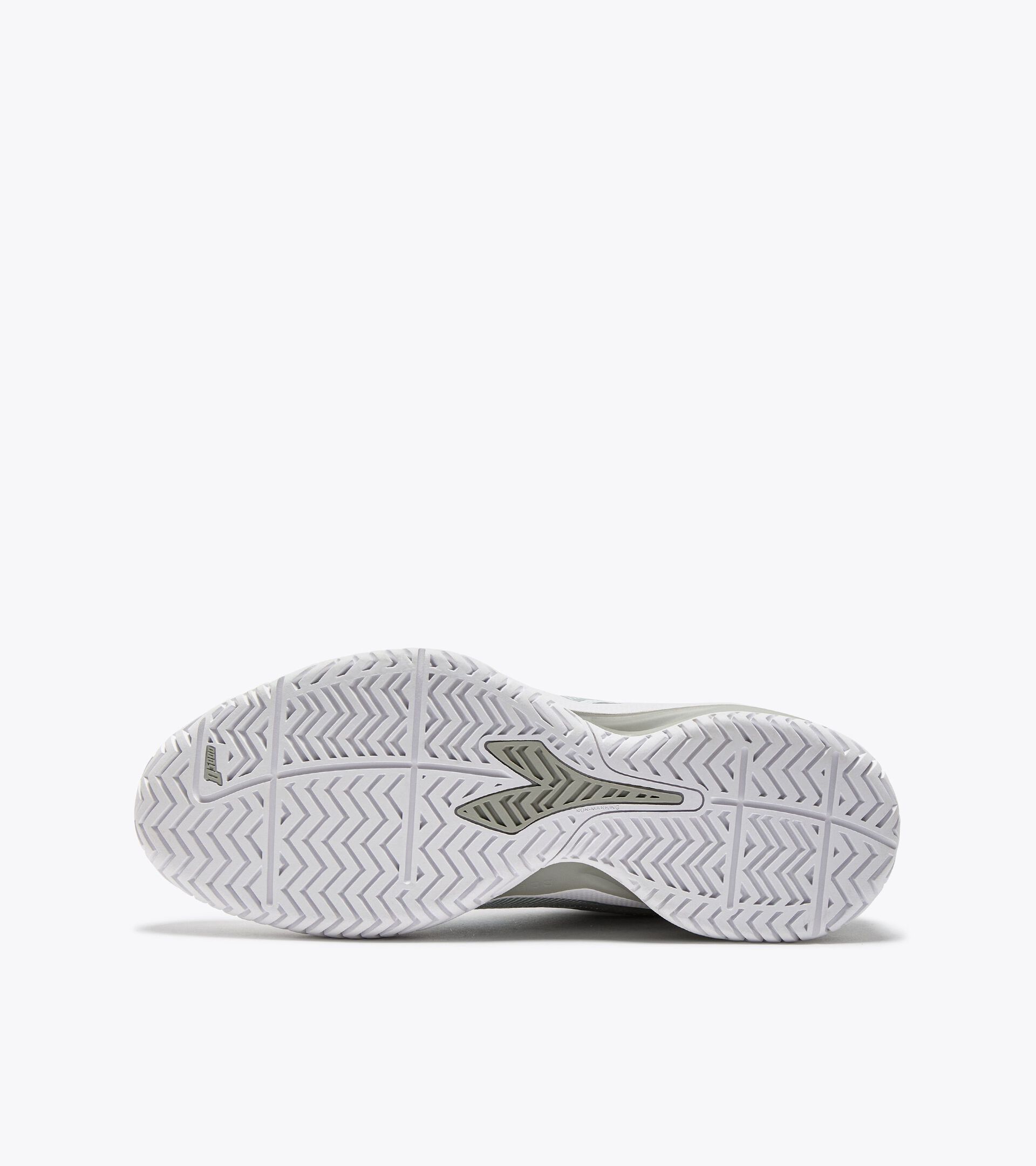 Tennis shoe for hard surfaces and clay courts -  Protection and cushioning - Men&rsquo;s BLUSHIELD TORNEO 3 AG WHITE/SILVER - Diadora