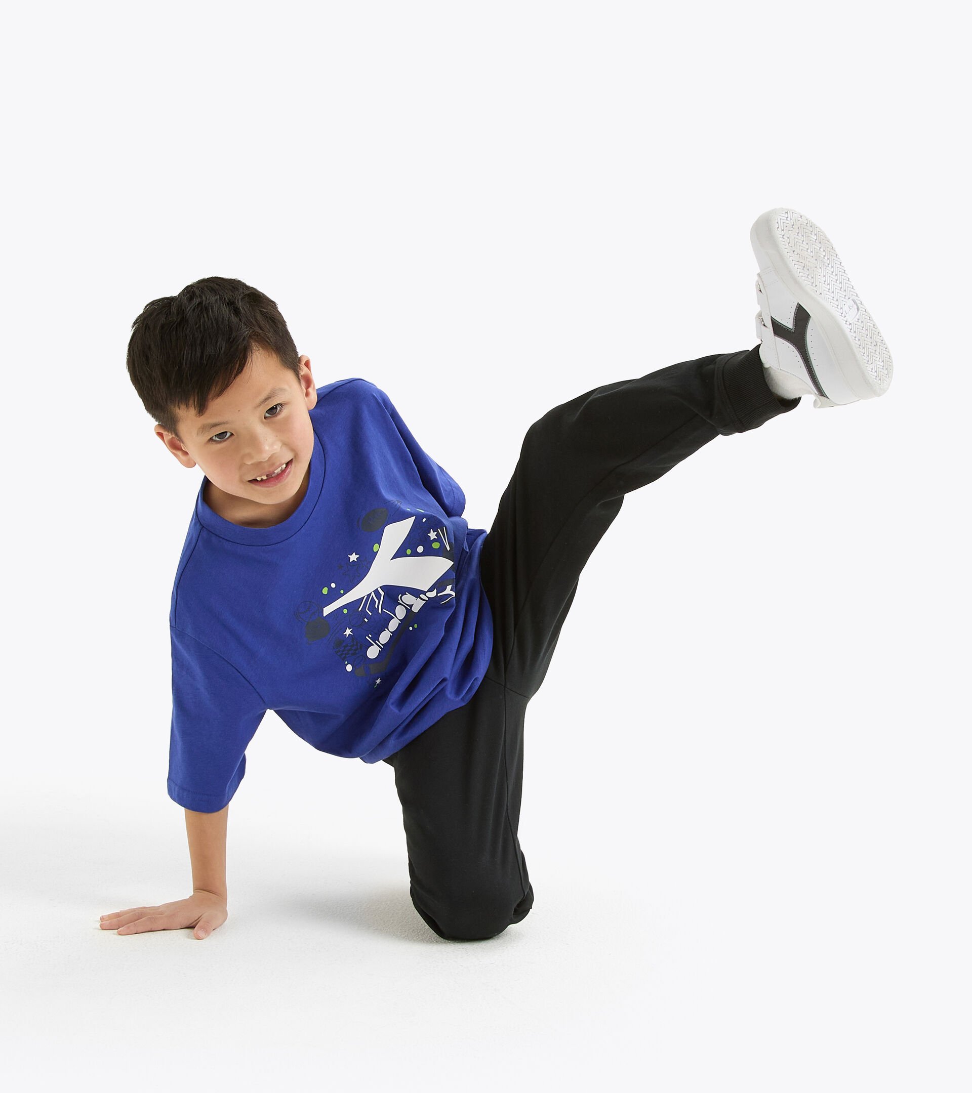 Sporty t-shirt - Boy JB. T-SHIRT SS NEON IMPERIAL BLUE - Diadora