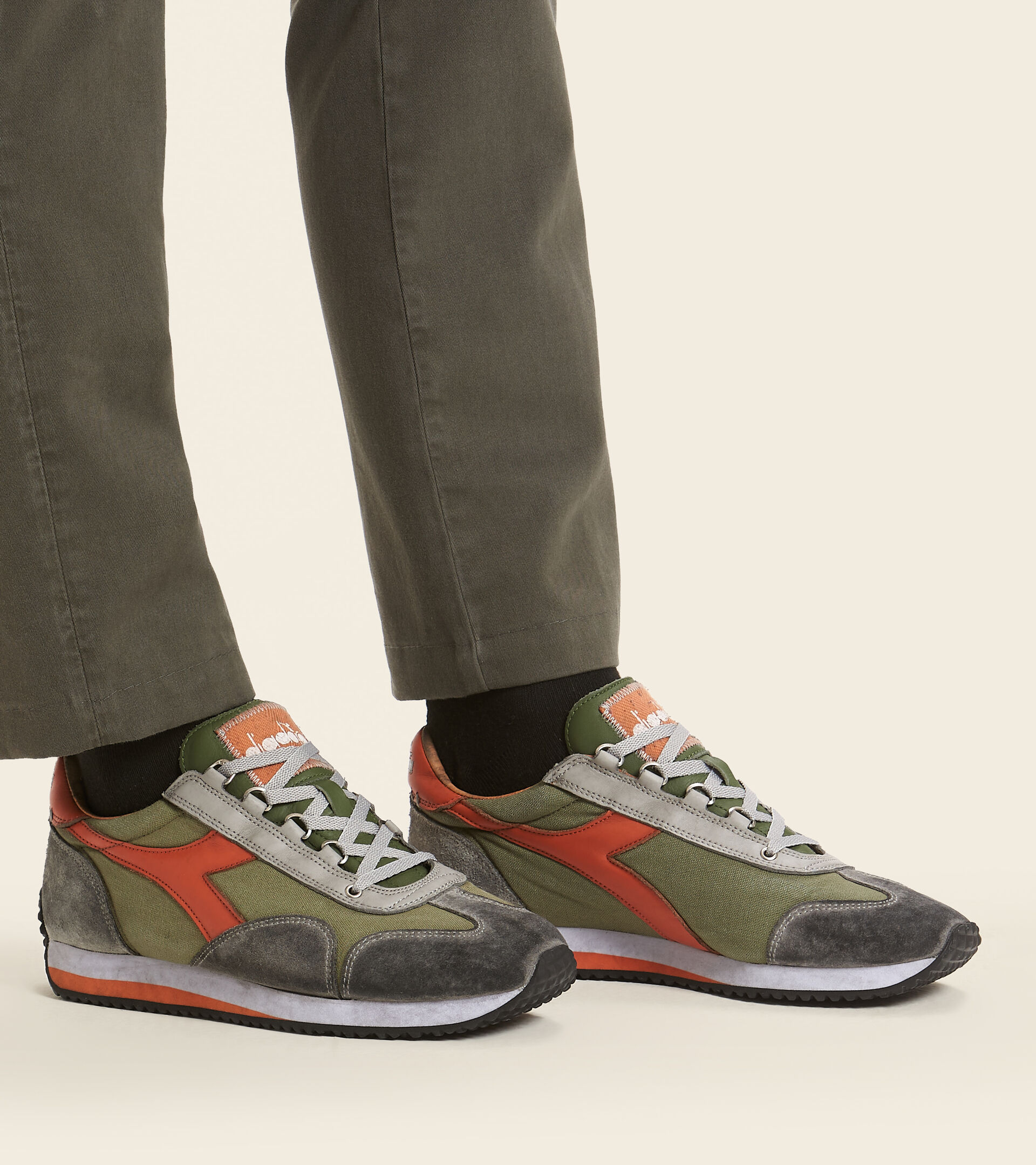 Footwear Heritage UNISEX EQUIPE H DIRTY STONE WASH EVO VERDE LODEN Diadora
