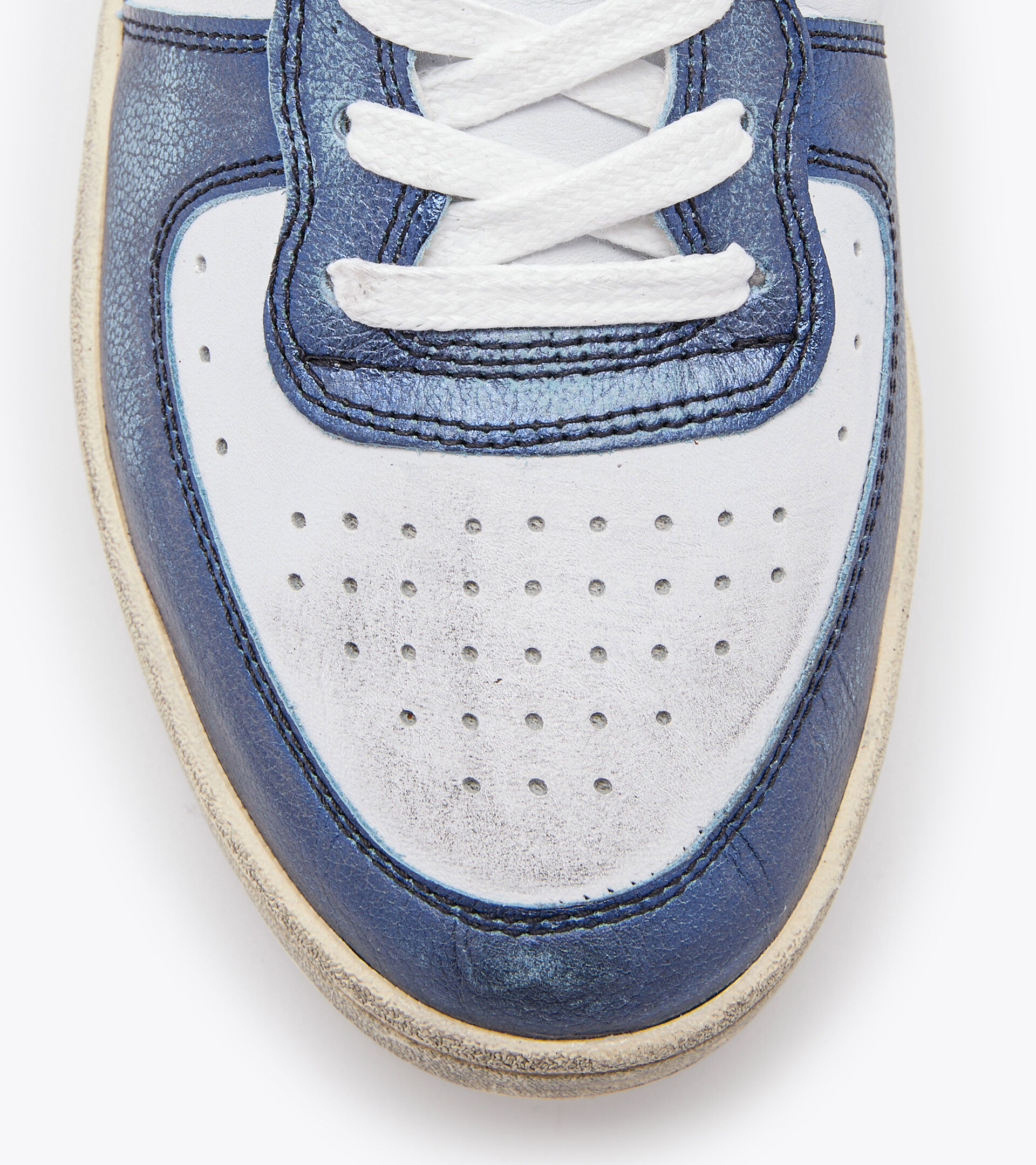 Heritage shoes - Unisex MI BASKET LOW METALLIC DIRTY WHITE/BLUE EYES - Diadora