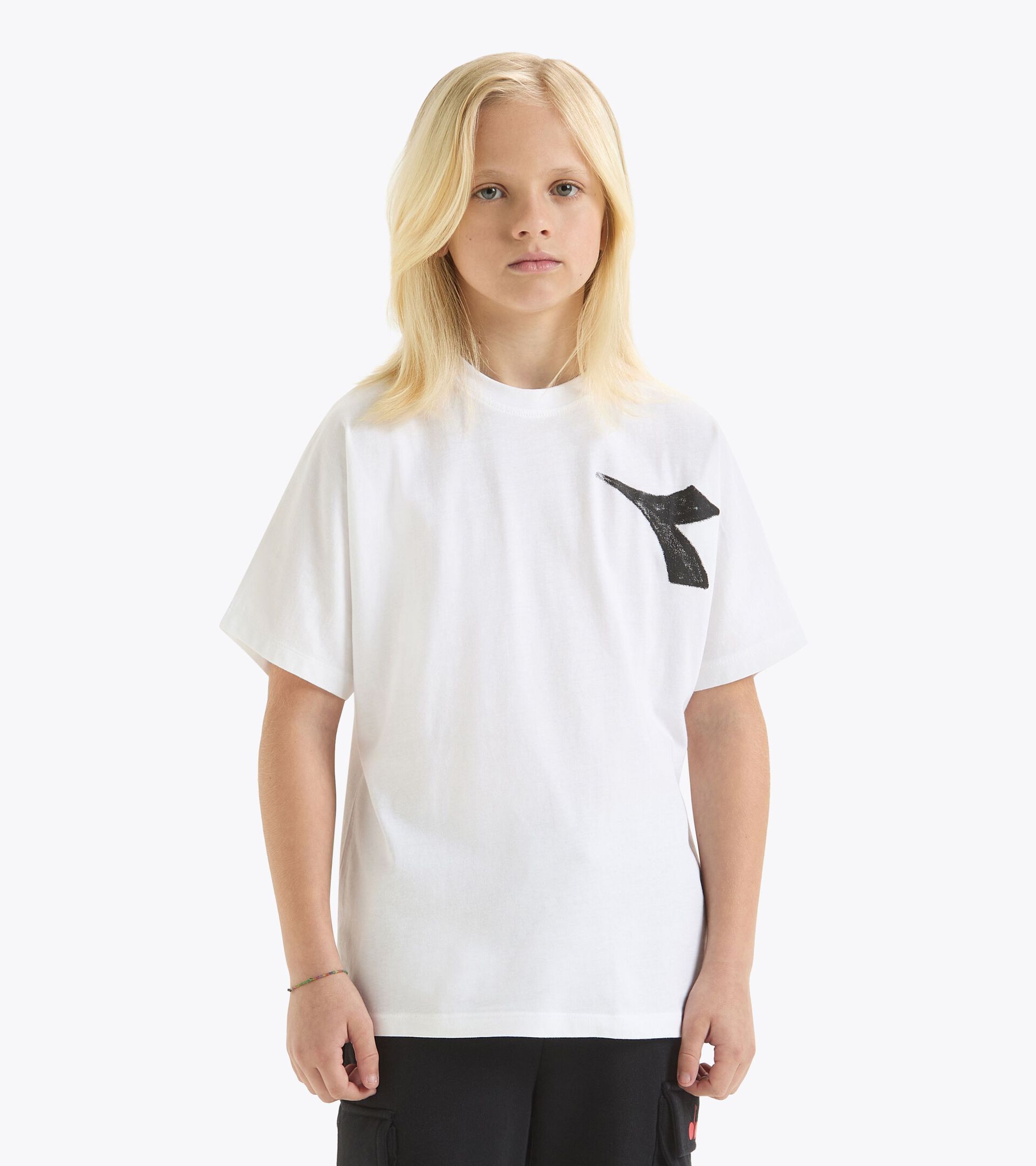 T-Shirt aus Baumwolle - Jungen JB. T-SHIRT SS SL GRAFFITI ANTIQUITAT WEISS - Diadora
