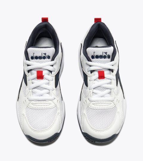 Tennis shoe for firm grounds or clay courts - Entry level - Kids
 S. CHALLENGE 6 SL JR WHITE/BLUE CORSAIR - Diadora
