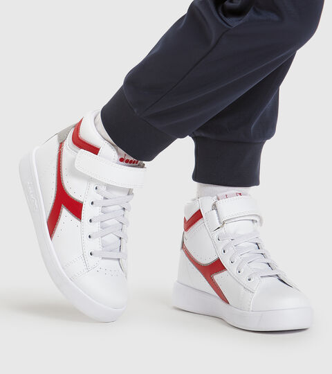 GAME P HIGH PS, BIANCO/ROSSO TANGO Sportschuh - Kinder 4-8 Jahre GAME P HIGH PS BIANCO/ROSSO TANGO - Diadora