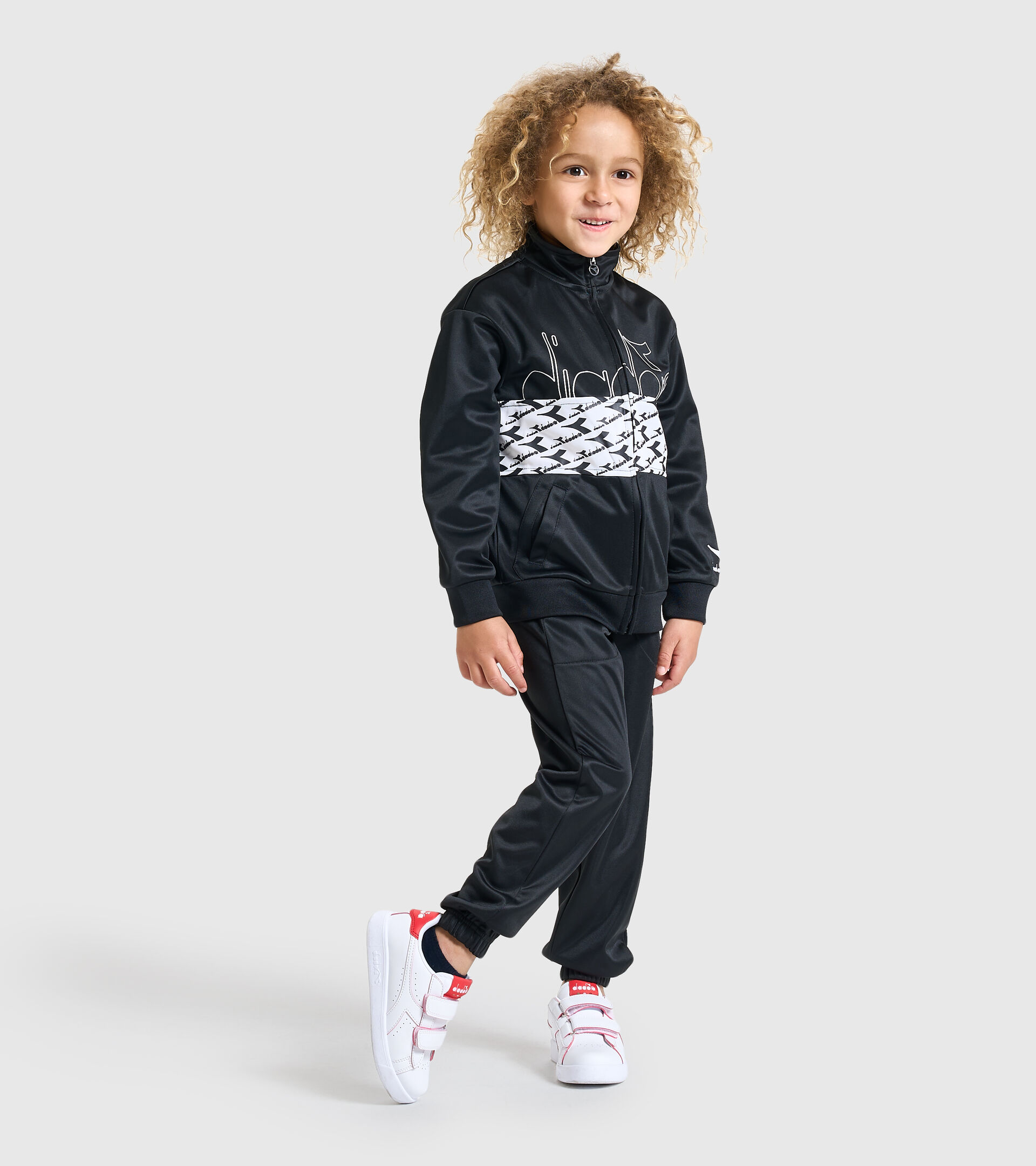 Tracksuit - Kids JB.TRACKSUIT FZ HOOPLA BLACK - Diadora