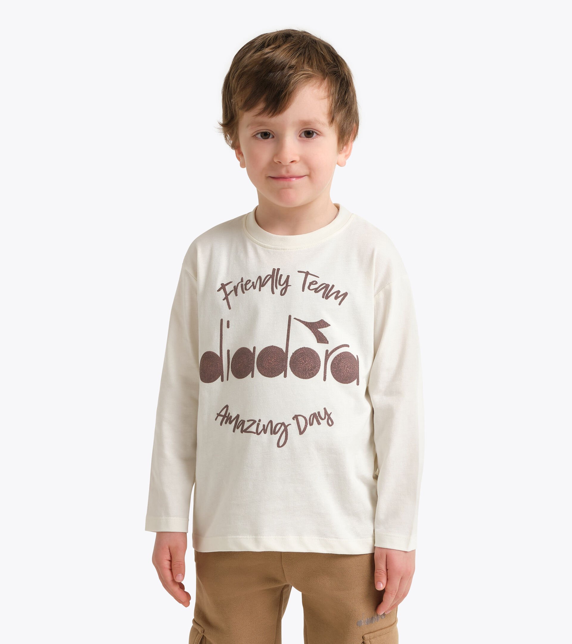 Camiseta de manga corta - Ni&ntilde;os/Adolescentes JB. T-SHIRT LS FRIENDLY TEAM TD CREAM - Diadora