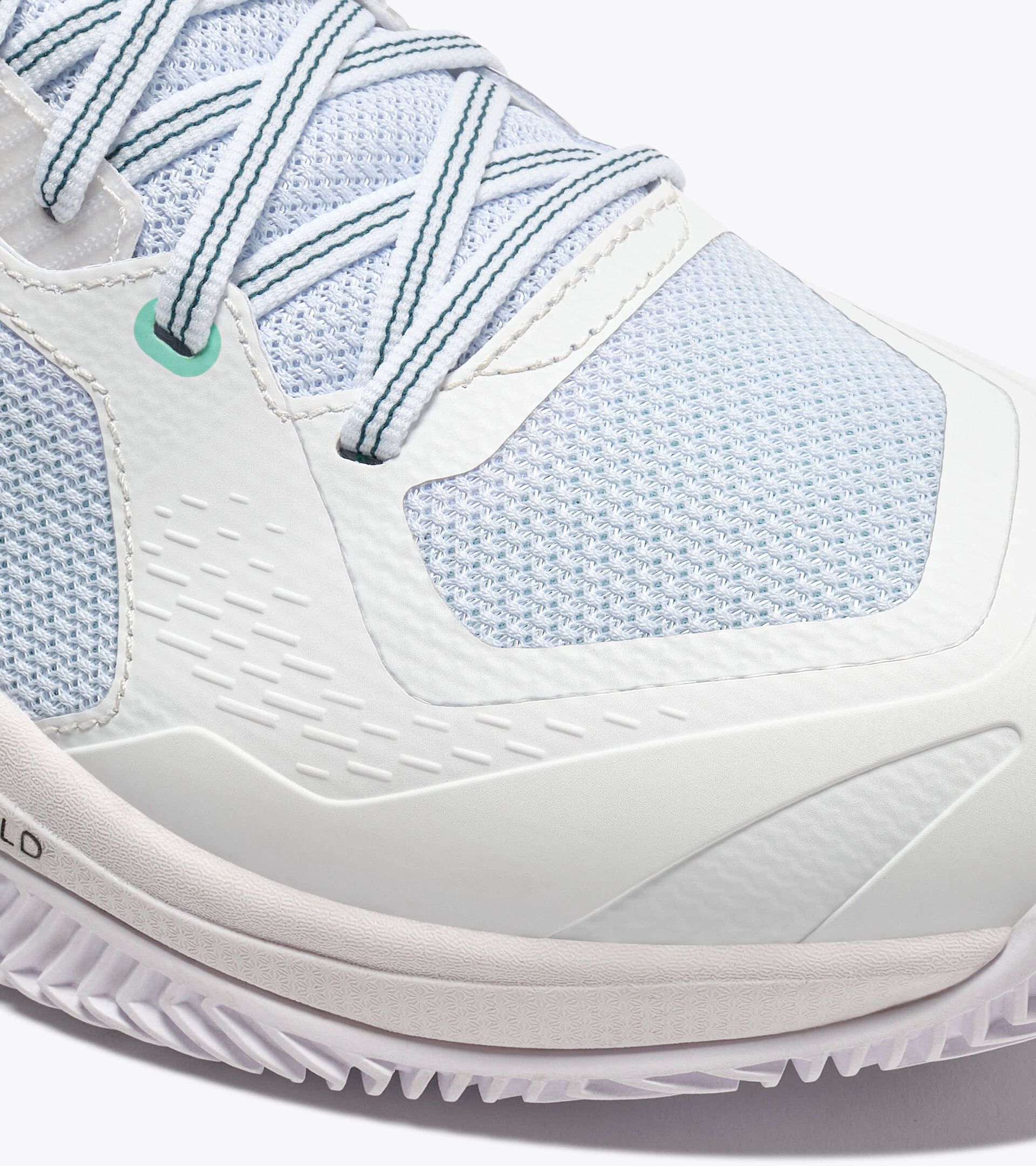 Tennis shoe for clay courts - Protection and cushioning - Men&rsquo;s BLUSHIELD TORNEO 3 CLAY WHITE/SHADED SPRUCE - Diadora