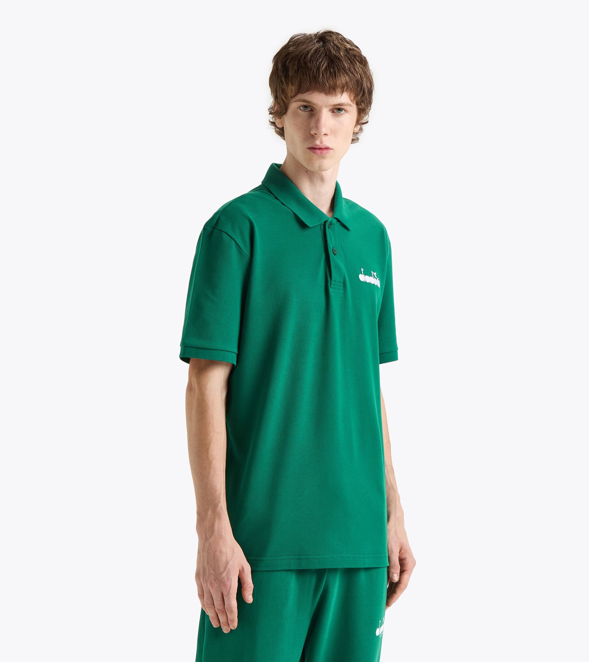Piqué cotton polo - Men’s POLO SS LOGO AVENTURINE - Diadora