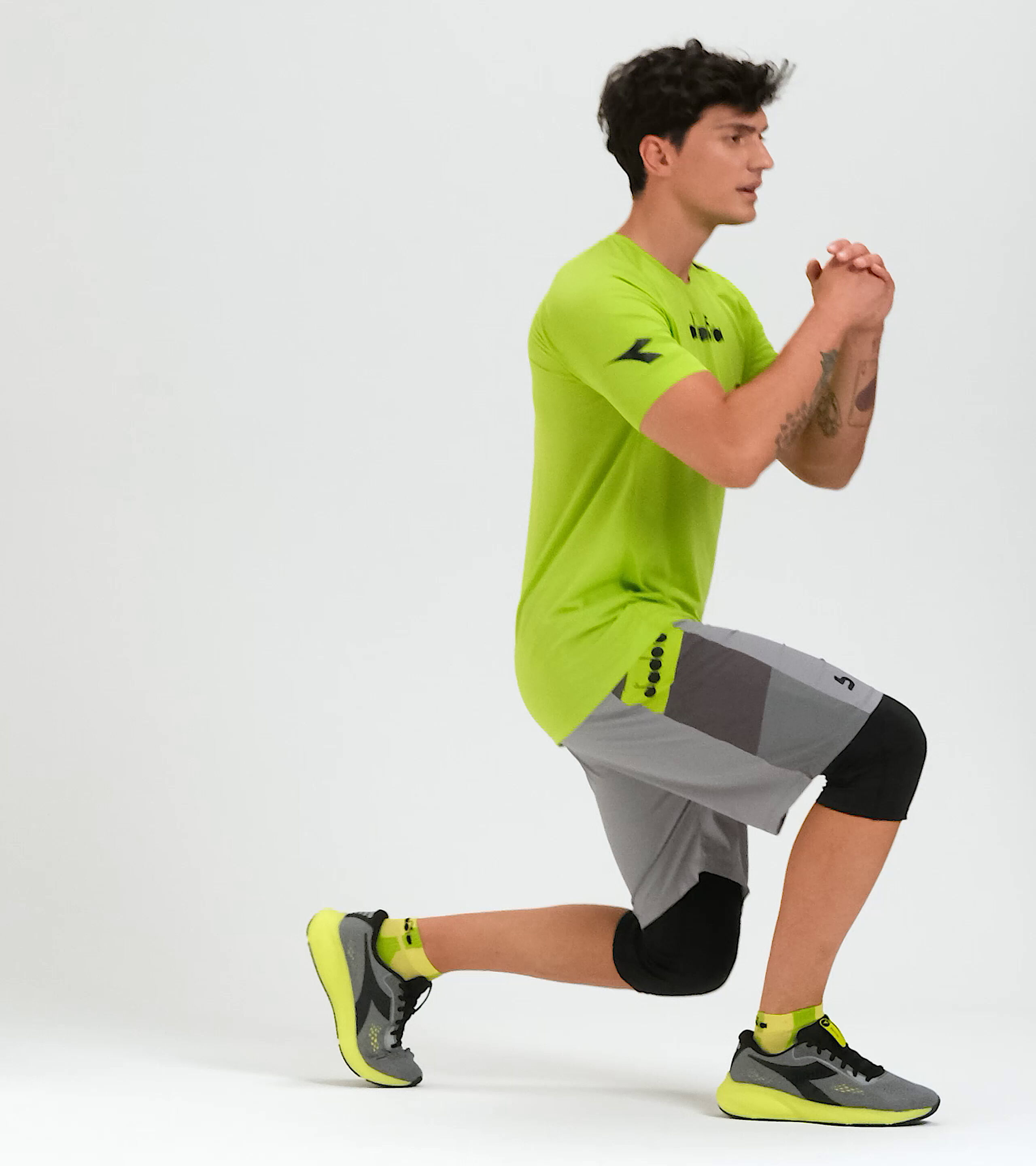 Green running shorts mens