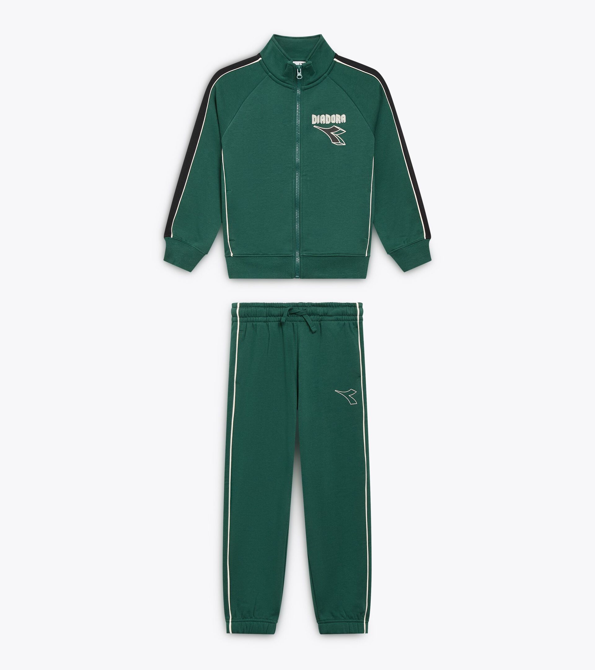 Tracksuit made with brushed fleece - Boy
 JB. TRACKSUIT FZ LOGO (BR) RAIN FOREST - Diadora