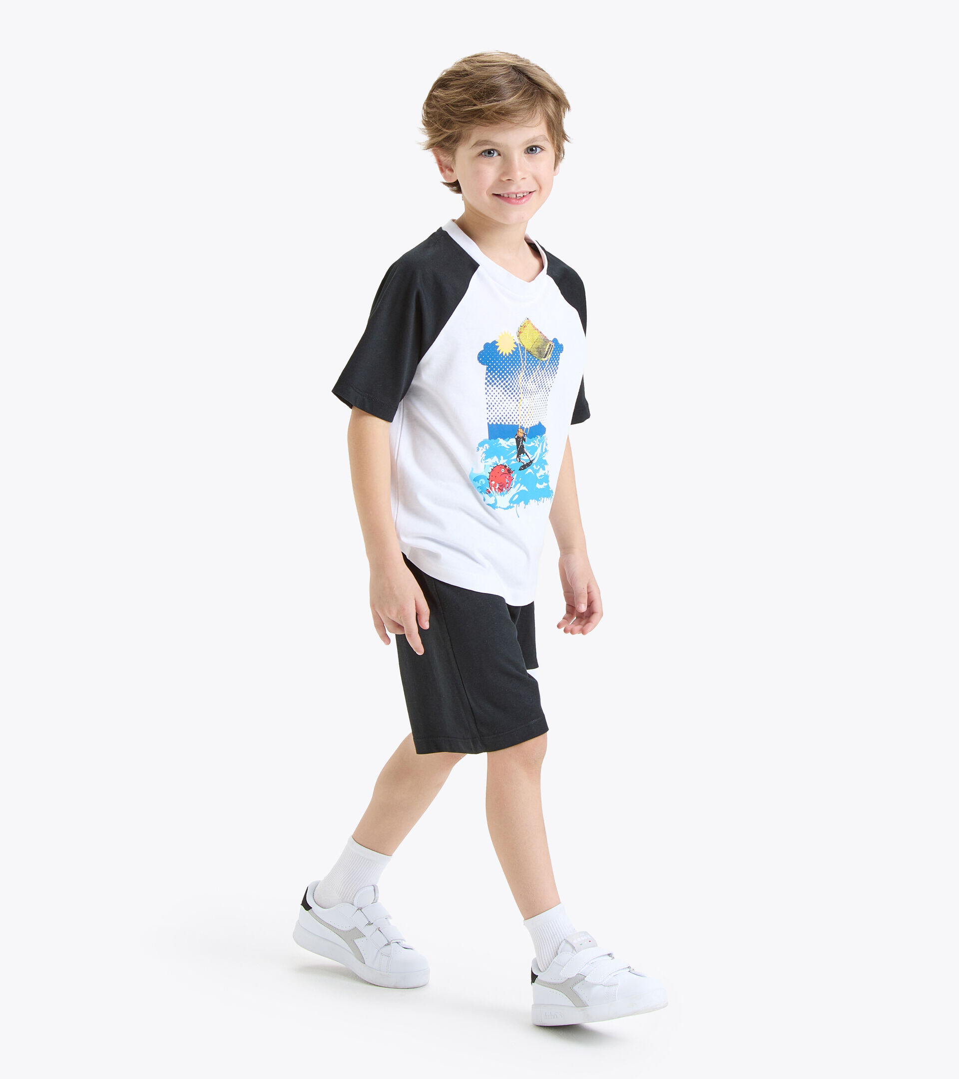 Sportliches Set - Jungen JB.SET SS SPORT ART STRAHLEND WEISSE - Diadora