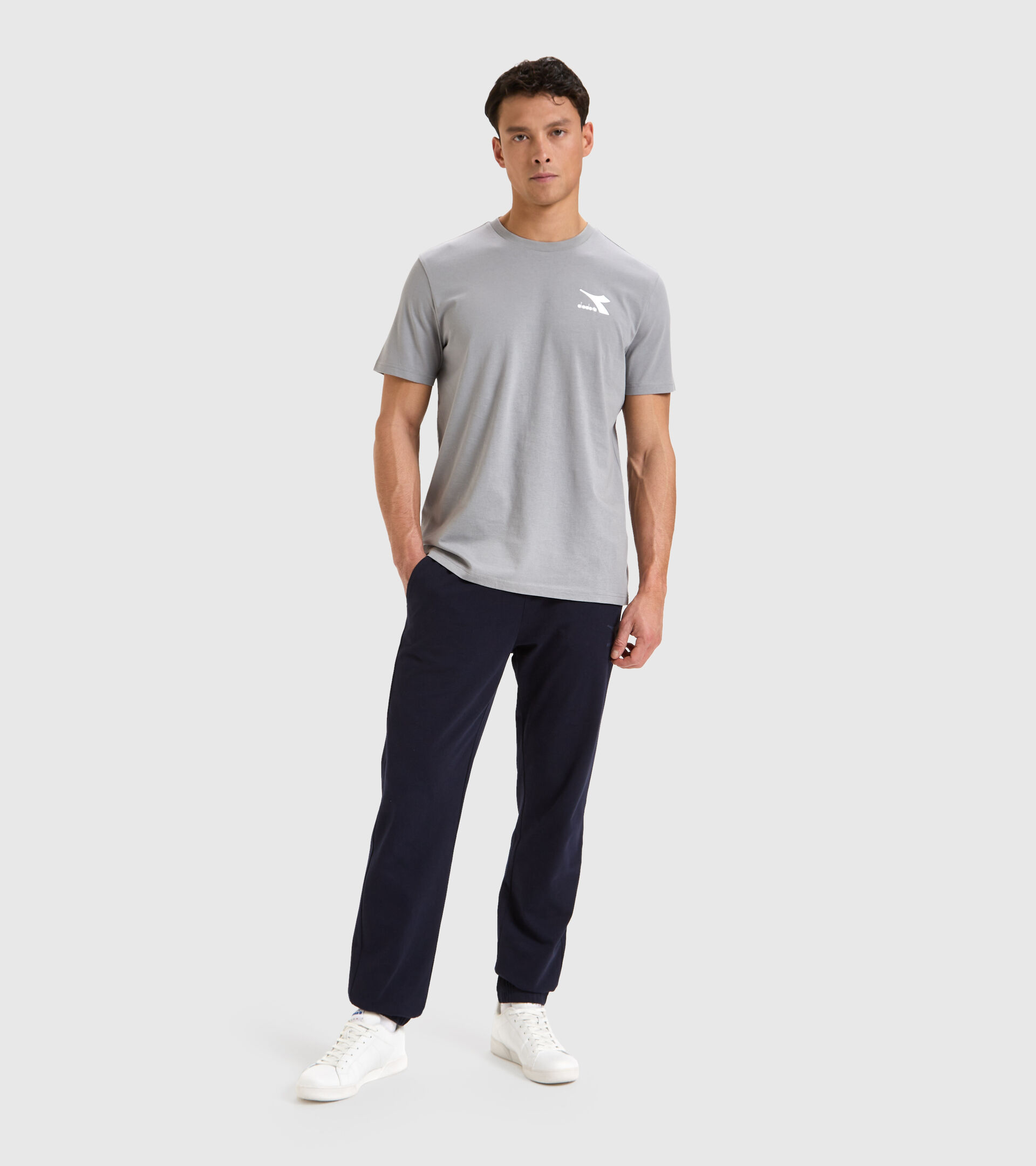 Cotton T-shirt - Men T-SHIRT SS CORE GRAY MOUSE - Diadora