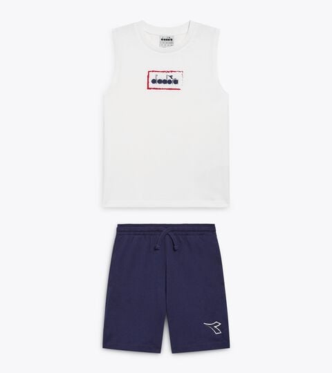 JB. SET ESSENTIAL SPORTS SL, OPTICAL WHITE Sports set - Tank top and shorts - Boy JB. SET ESSENTIAL SPORTS SL OPTICAL WHITE - Diadora
