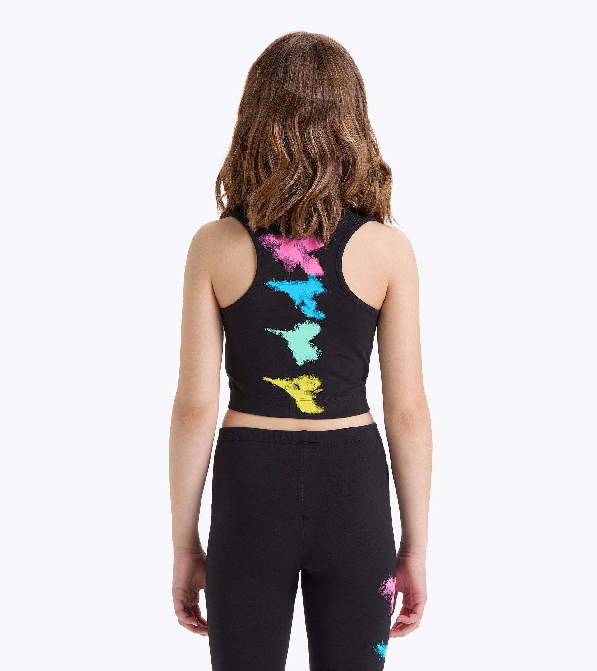 Cropped top - Girl JG.CROP TOP WATER COLOR BLACK - Diadora