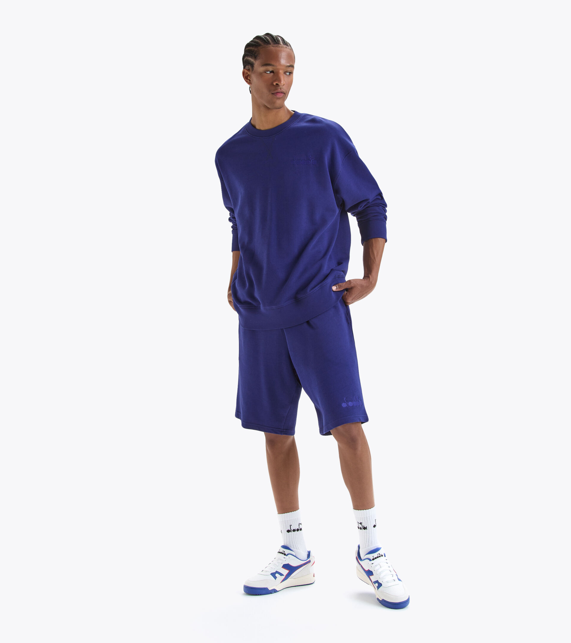 Cotton sweatshirt - Gender neutral SWEATSHIRT CREW SPW LOGO CIANOTIPO AZUL - Diadora