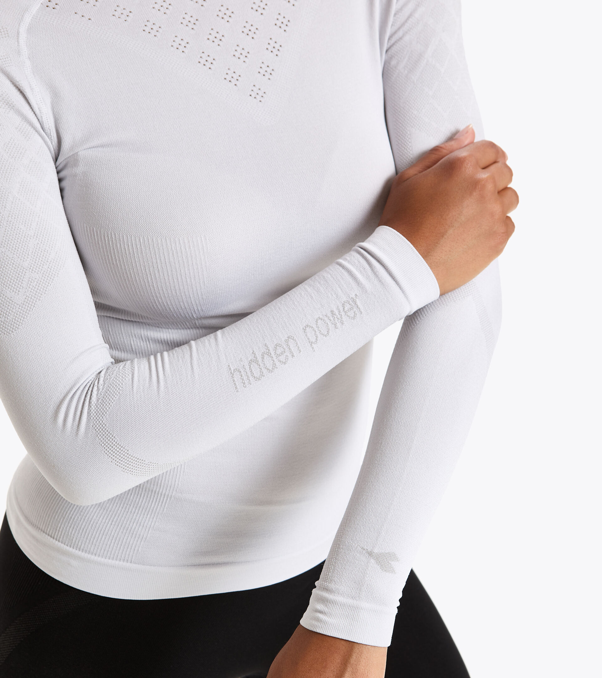Long-sleeved training t-shirt - Women L. TURTLE NECK ACT OPTICAL WHITE - Diadora