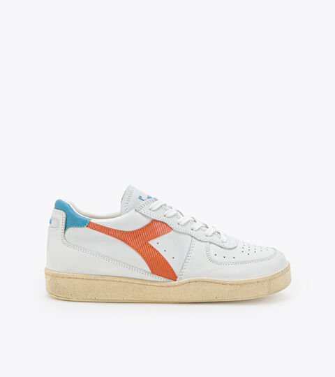 Zapatillas Heritage - Unisex MI BASKET LOW USED BLANCO/NARANJA PIEL - Diadora
