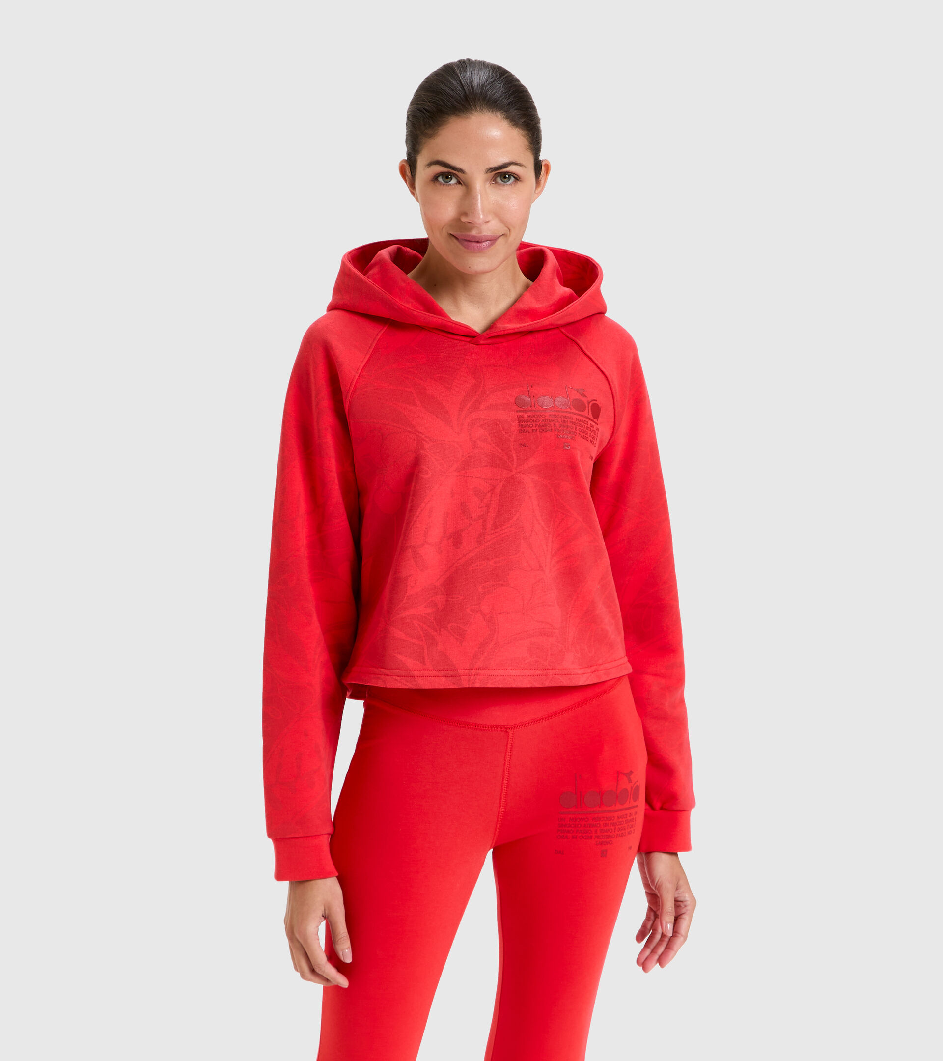 Crop Hoodie aus Baumwolle - Damen L. HOODIE CROP MANIFESTO MOHNBLUME ROT - Diadora