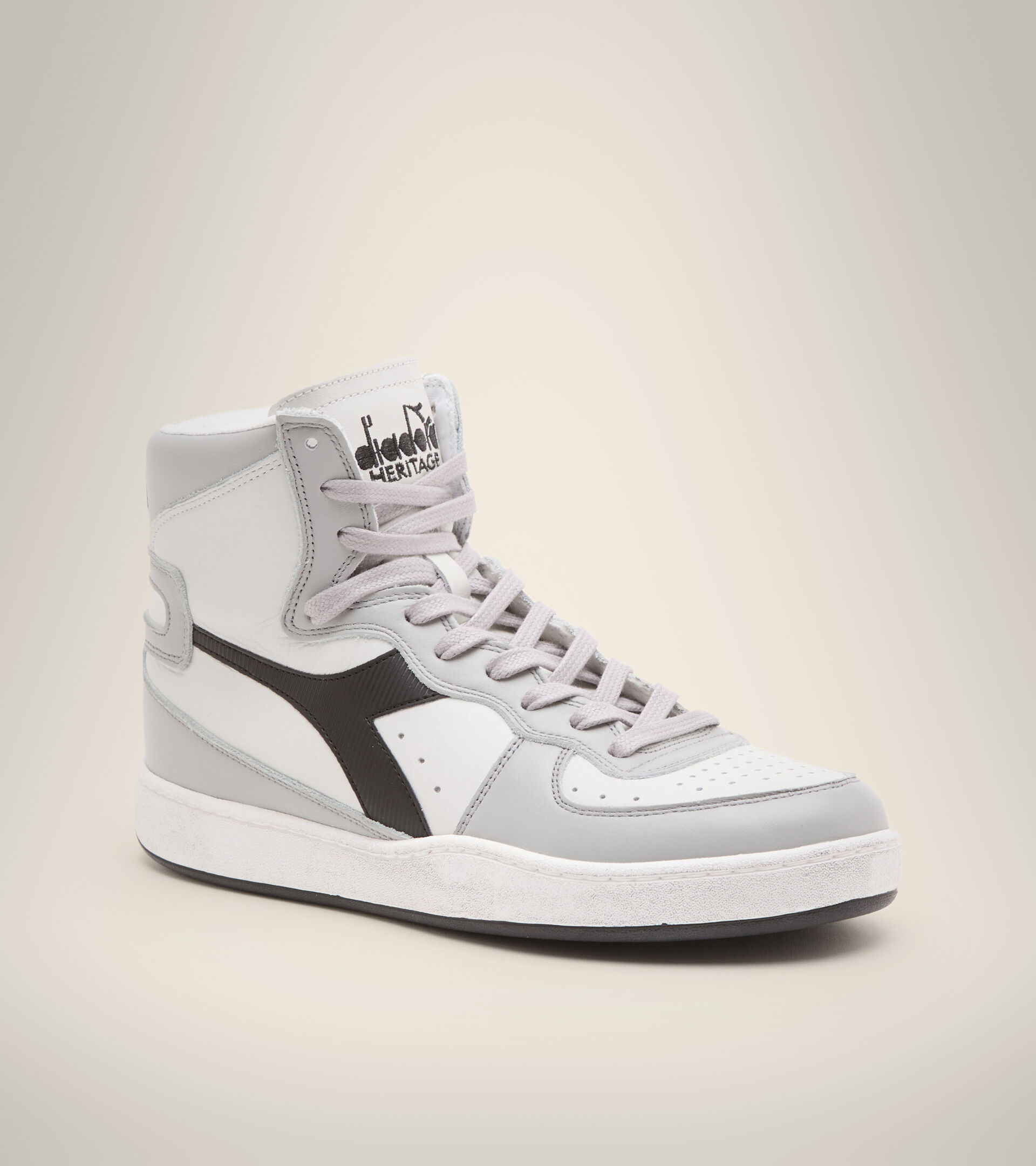 Footwear Heritage UNISEX MI BASKET USED WHITE/HIGH RISE/BLACK Diadora