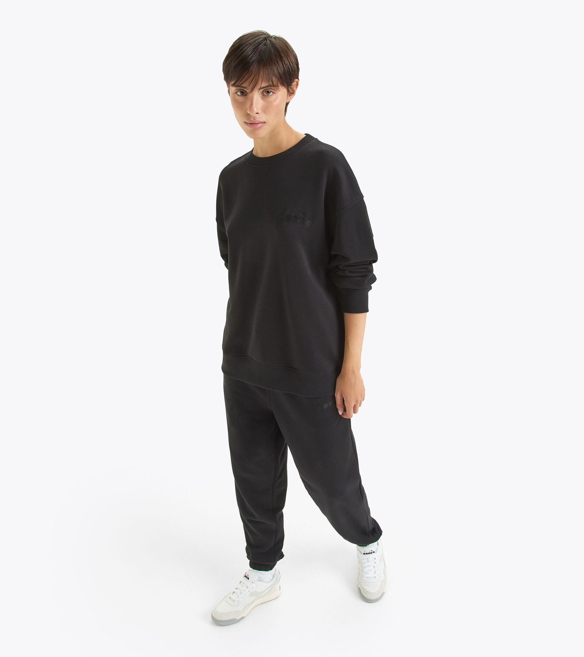 Sweatshirt - Gender Neutral SWEATSHIRT CREW ATHL. LOGO BLACK - Diadora