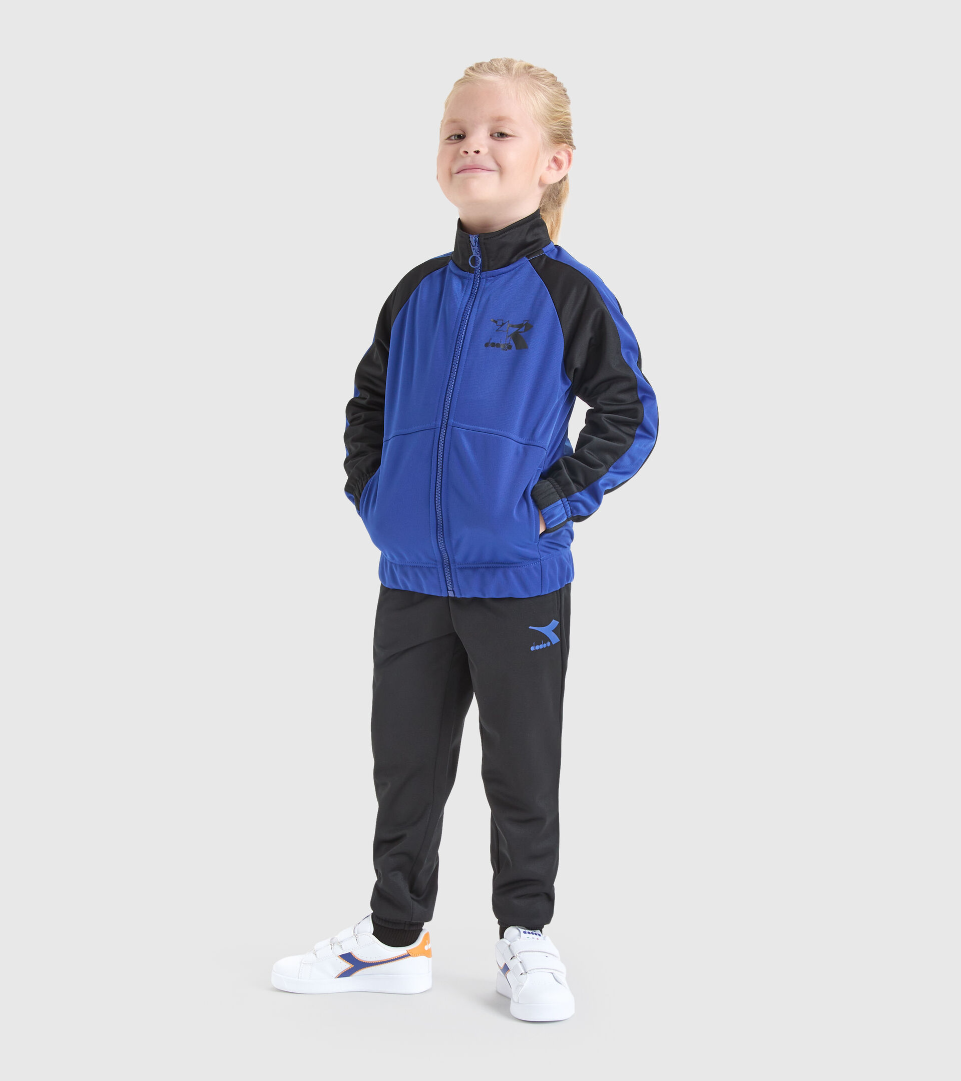 Trainingsanzug - Jungen JB.TRACKSUIT FZ TWISTER SCHWARZ - Diadora