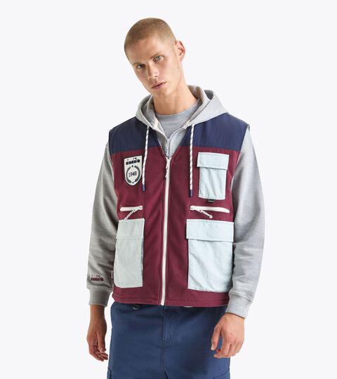 Weste mit Taschen - Made in Italy - Gender Neutral VEST LEGACY WINDSOR WEIN/OCEANA/HOCHHAUS - Diadora