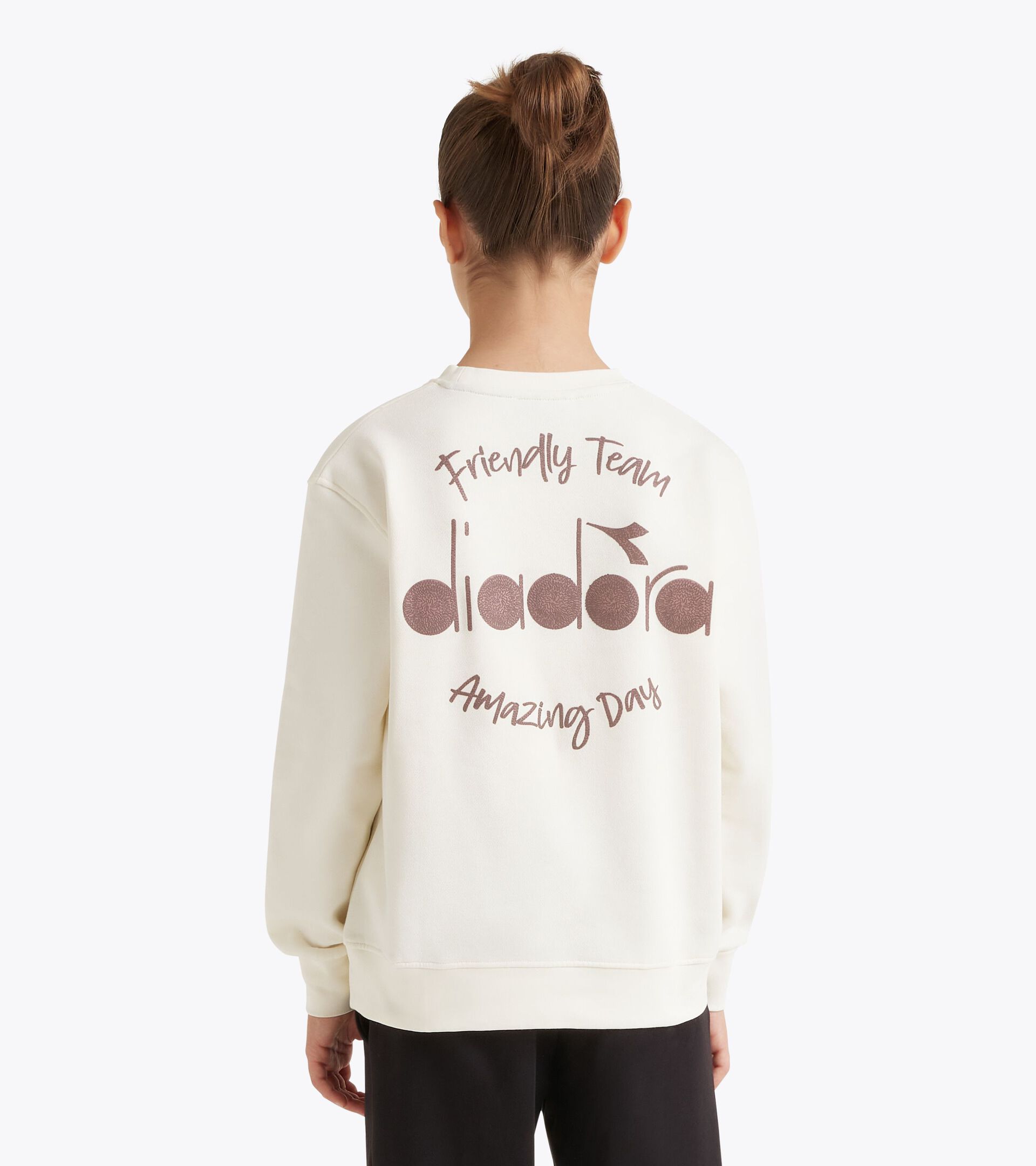 Sweatshirt - Boys JB. SWEATSHIRT CREW FRIENDLY TEAM CREAM - Diadora