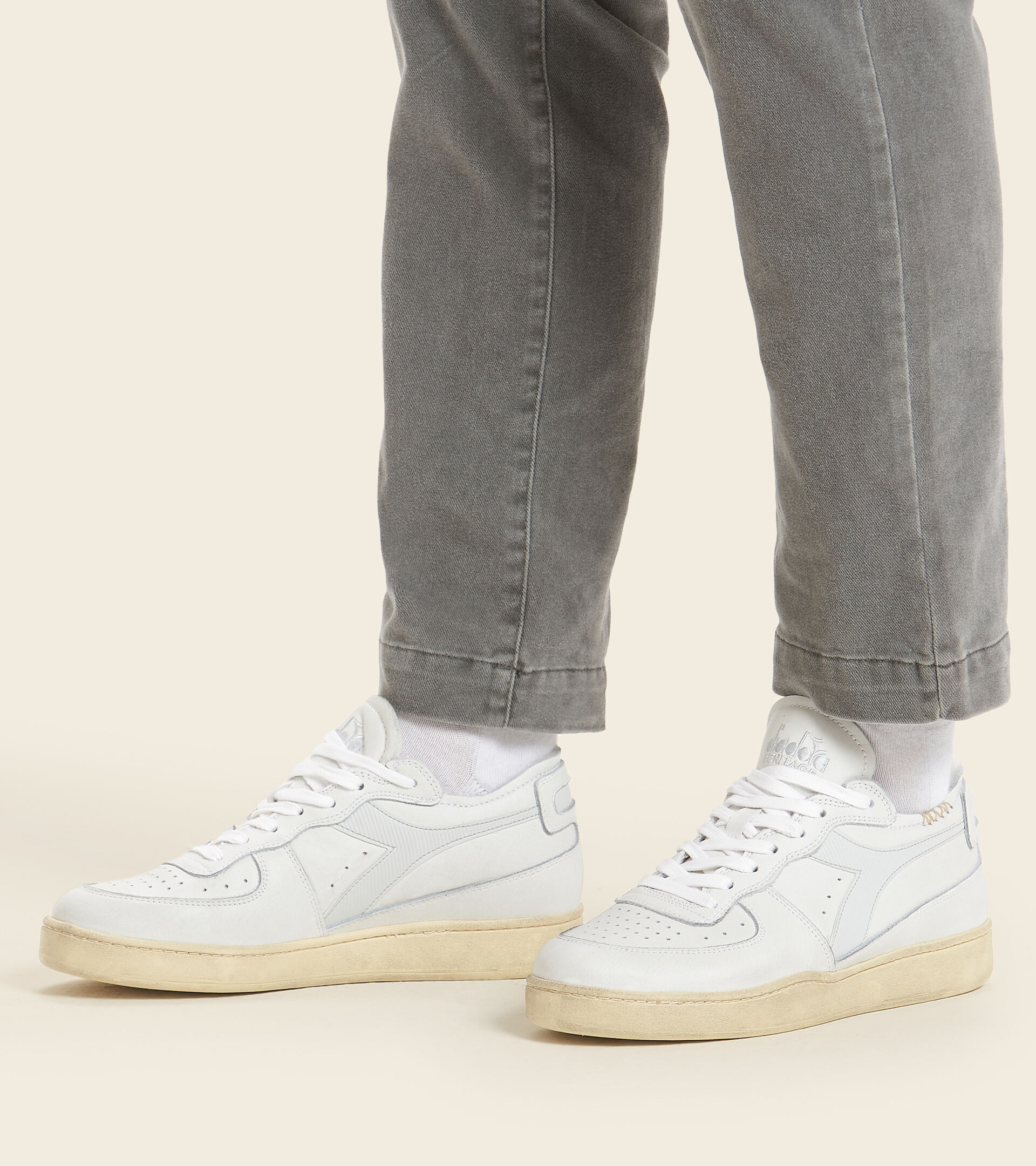 Zapatilla Heritage - Unisex MI BASKET ROW CUT BLANCO/AZUL ALBA - Diadora