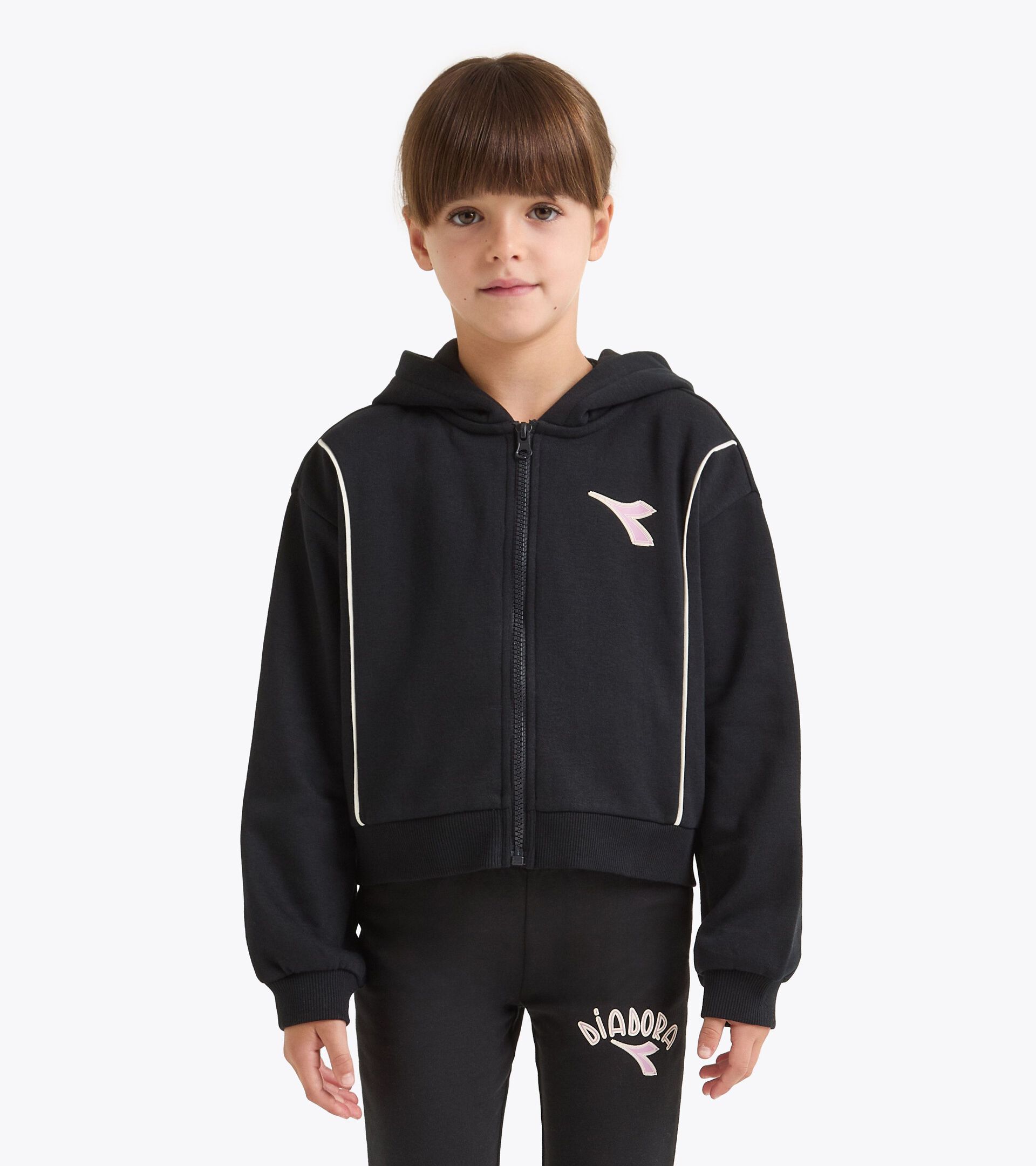 Hoodie - Regular Fit - Girl 
 JG. HOODIE FZ LOGO BLACK - Diadora