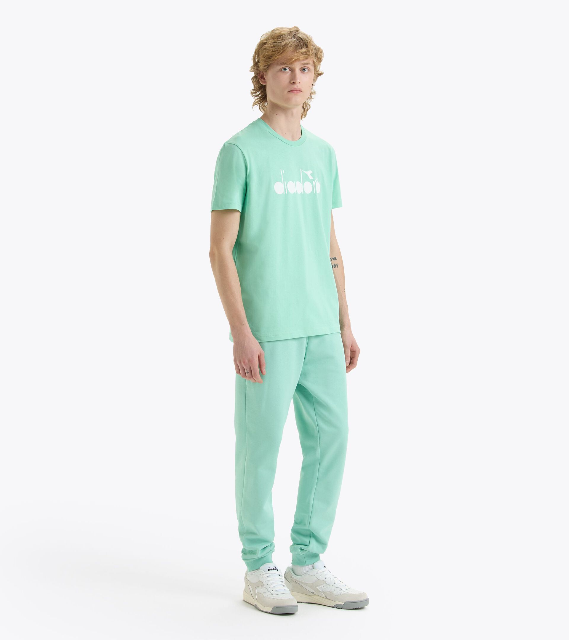 T-shirt - Made in Italy - Gender Neutral  T-SHIRT SS LOGO VERDE NEON - Diadora