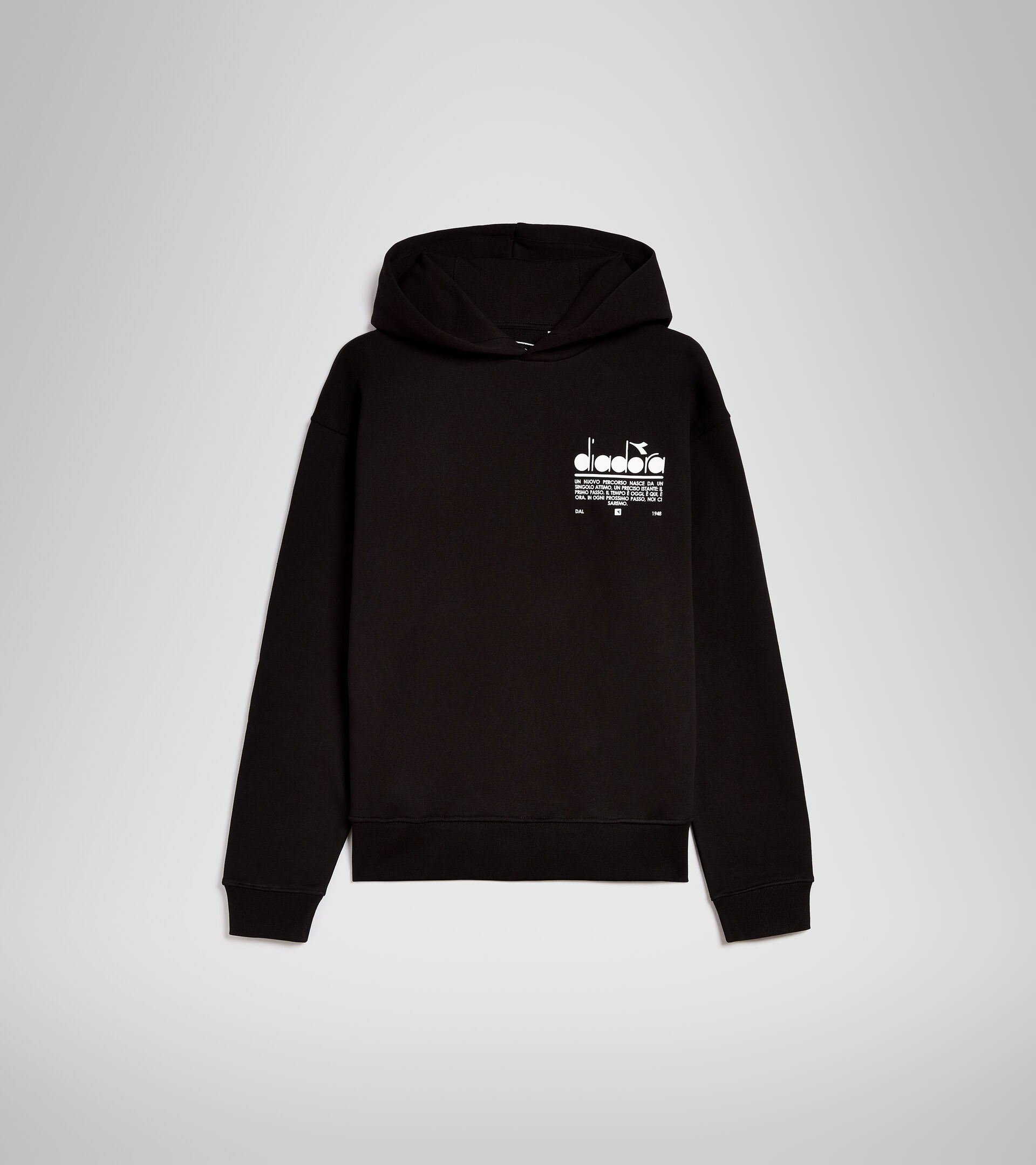 Organic cotton hoodie - Unisex HOODIE MANIFESTO BLACK - Diadora