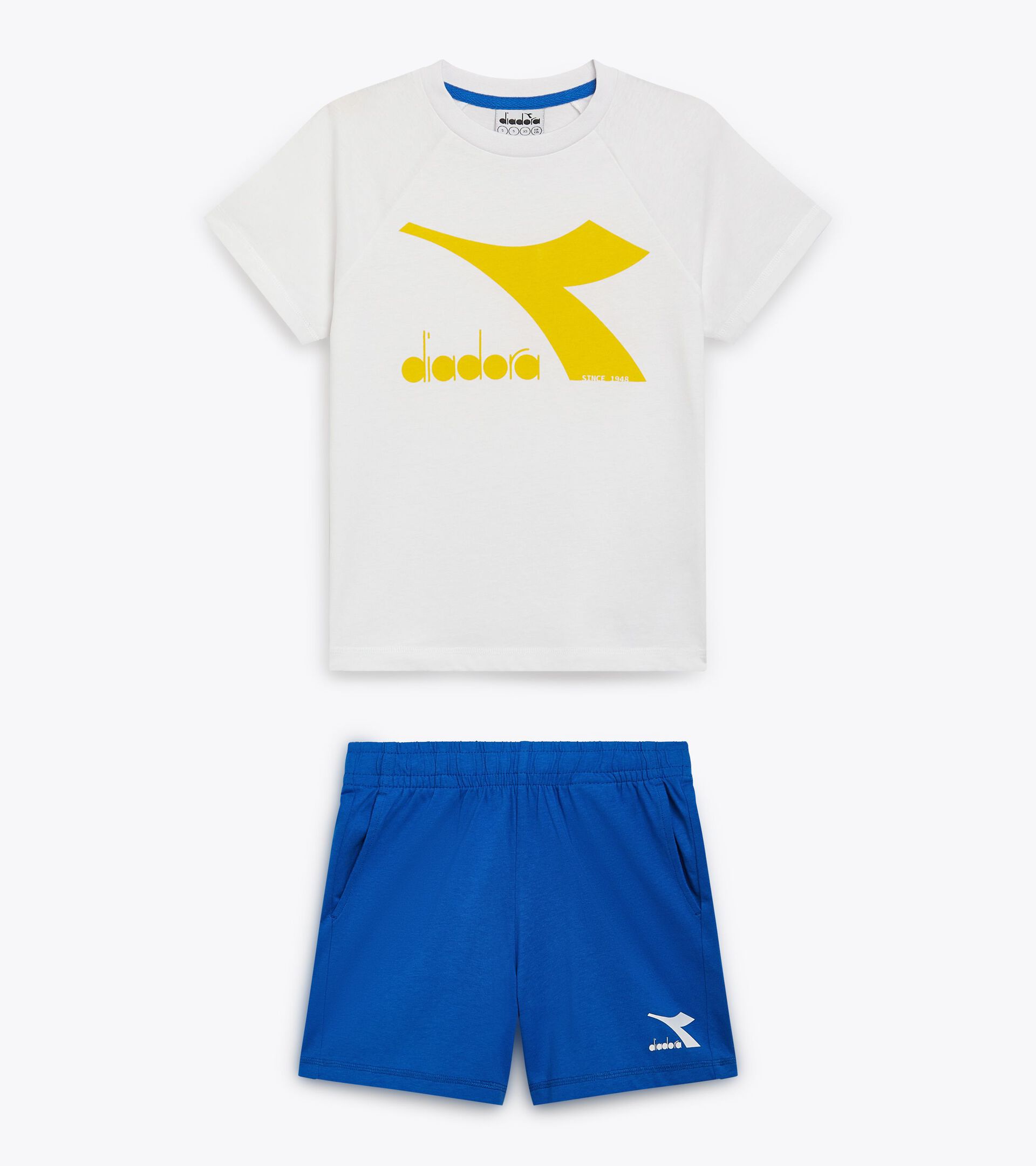 Set sportivo - T-shirt e pantaloncini - Unisex - Ragazzi/e JU. SET SS CORE BIANCO OTTICO - Diadora