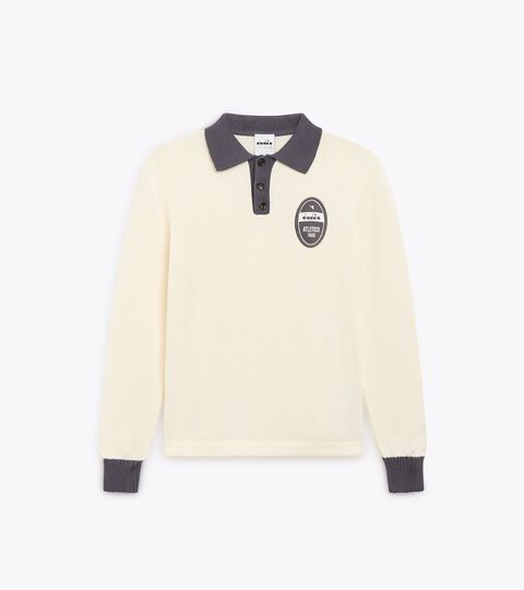 POLO LS LEGACY, WHITE ALYSSUM Long-sleeved Legacy polo - Made in Italy - All-gender POLO LS LEGACY WHITE ALYSSUM - Diadora