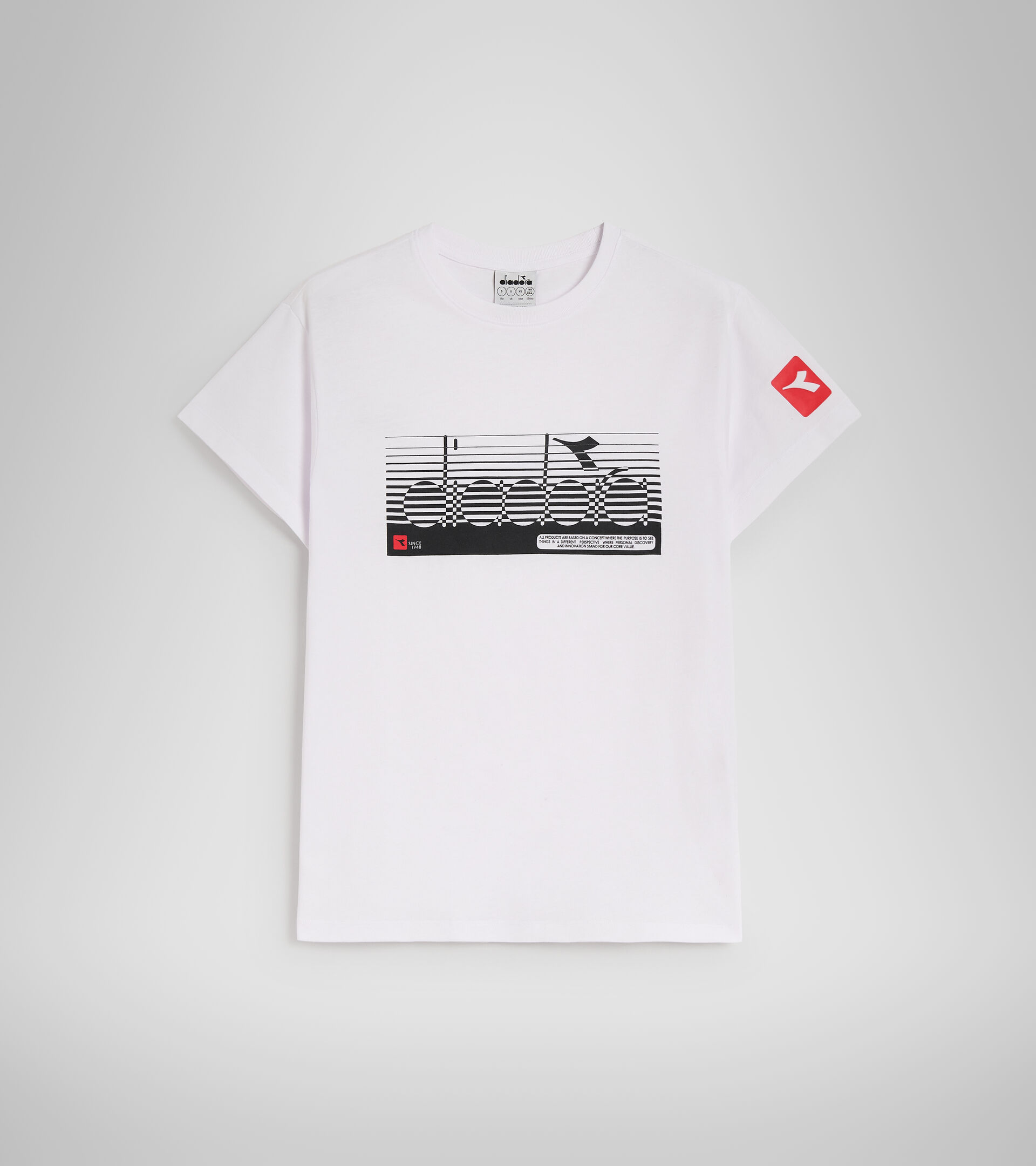 Sports T-shirt - Women L. T-SHIRT SS URBANITY OPTICAL WHITE/BLACK - Diadora