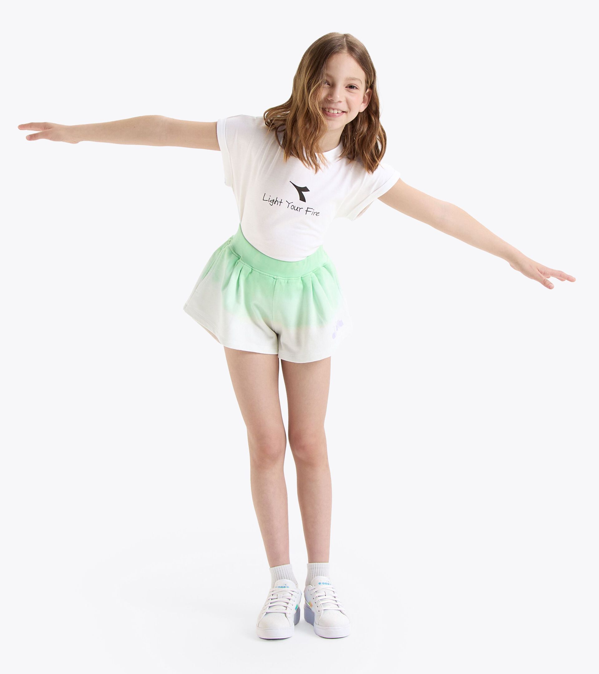 Tie-dye shorts - Girl JG.SHORT TIE DYE GREEN PASTEL - Diadora