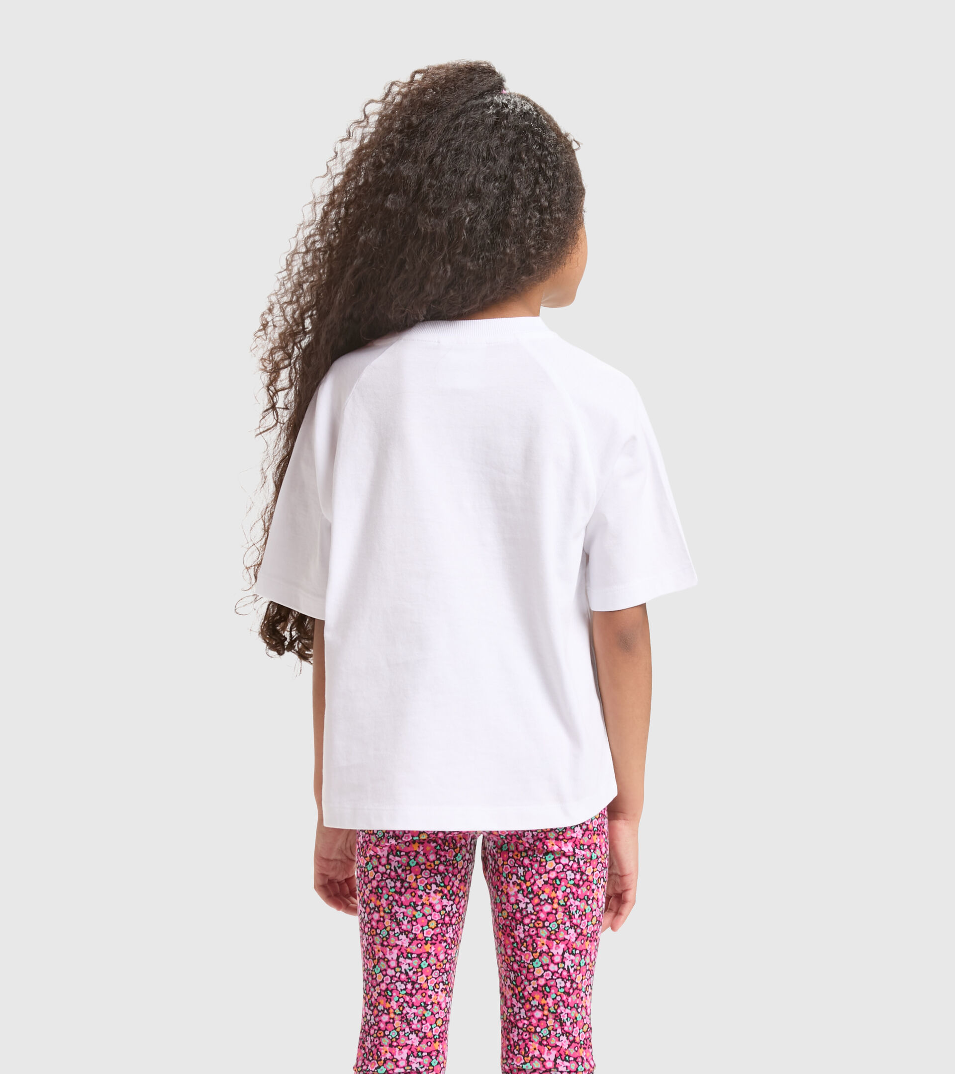Cotton sports T-shirt - Girls JG.T-SHIRT SS BLOSSOM OPTICAL WHITE - Diadora